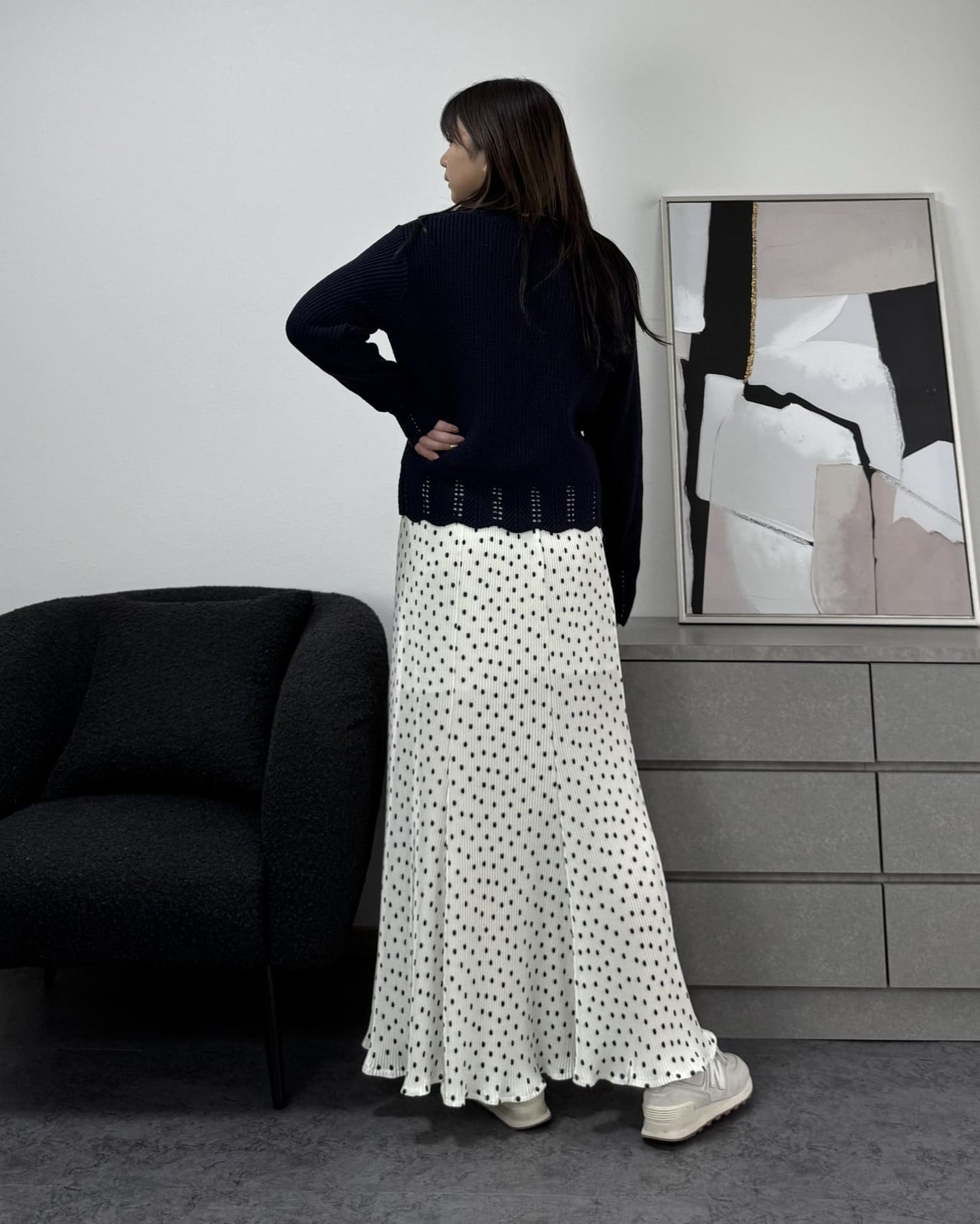 鍵編みデザインカラーカーディガン