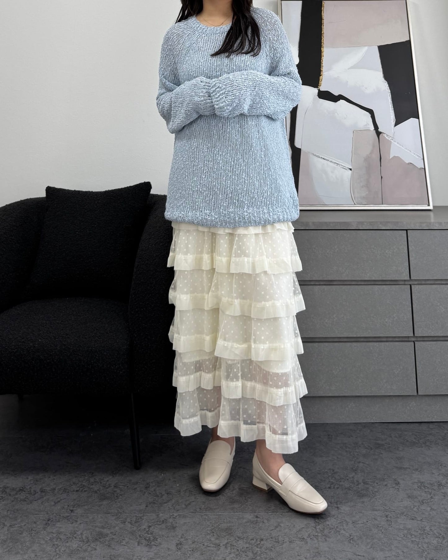 ざっくり編みスプリングルーズニット