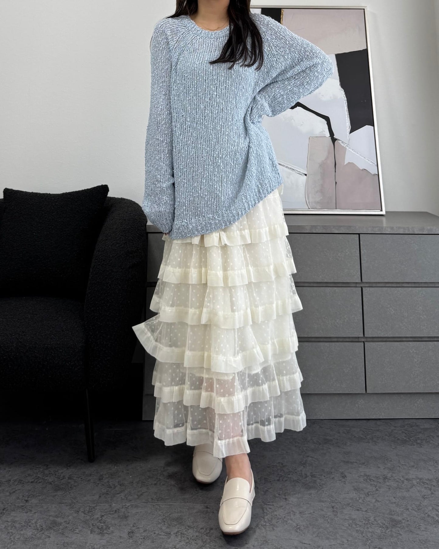 ふわふわクッションスクエアローファー