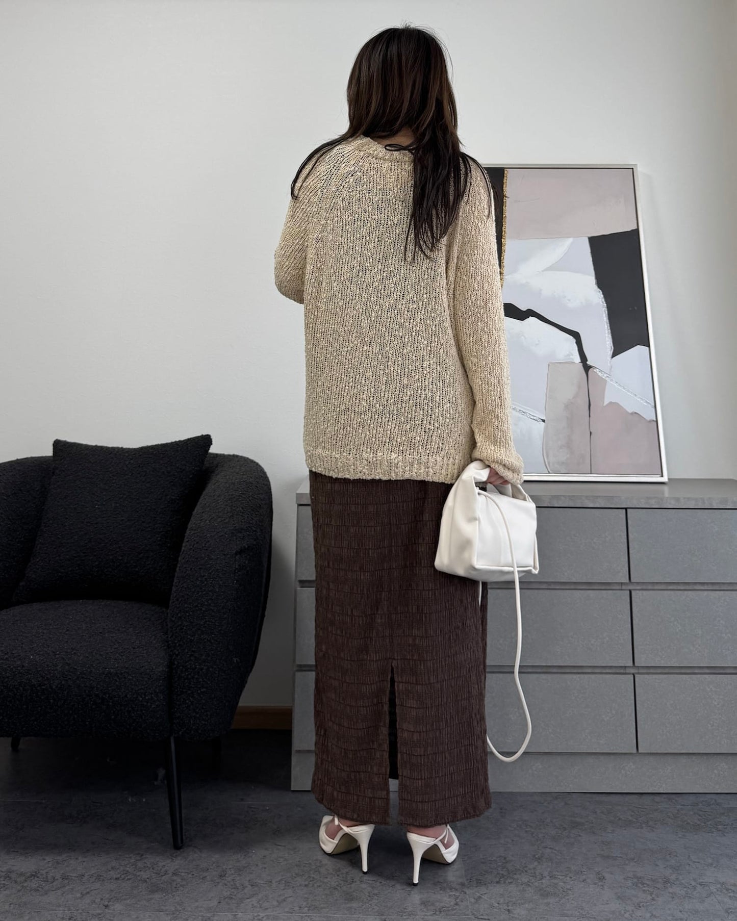 ざっくり編みスプリングルーズニット