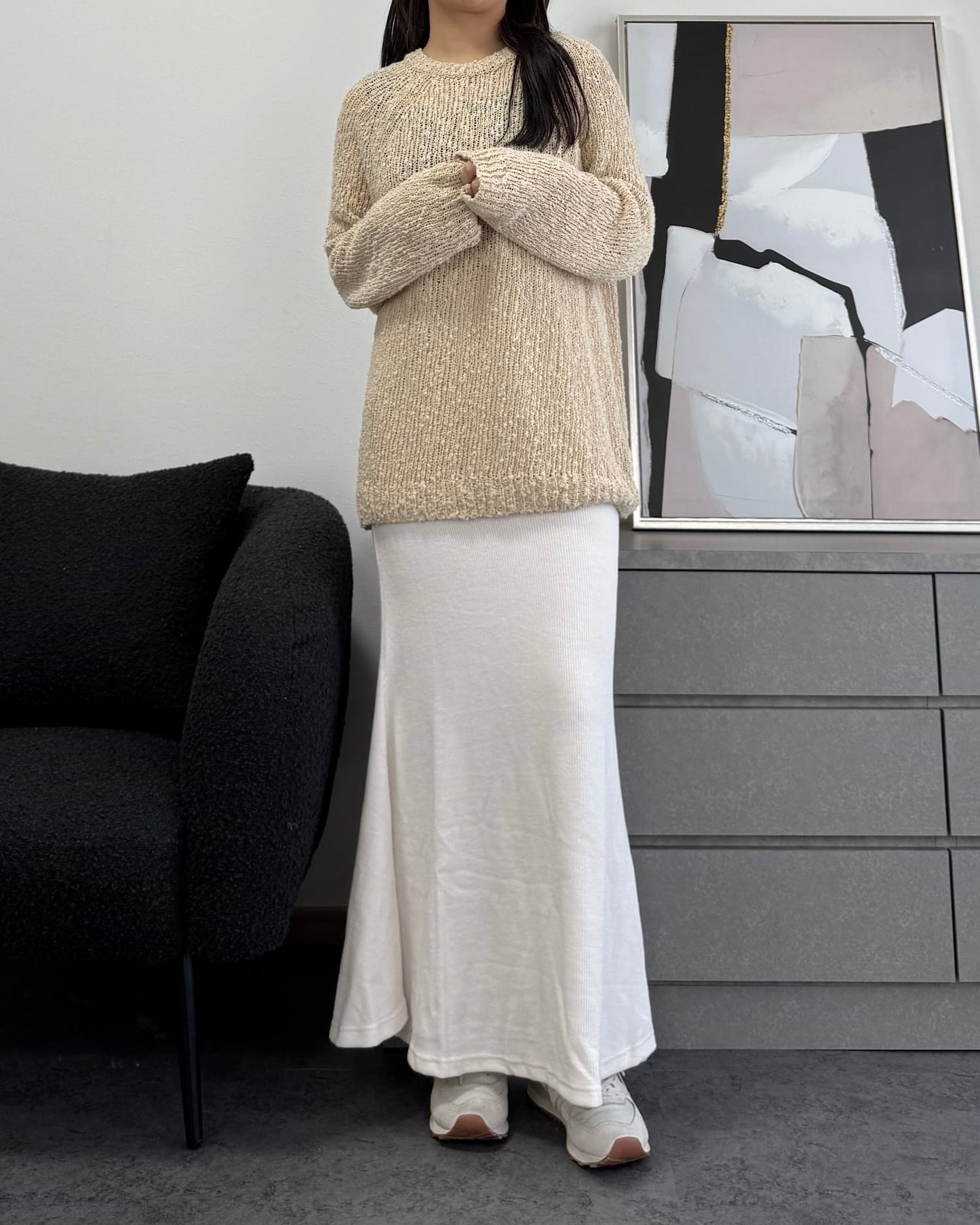 ざっくり編みスプリングルーズニット