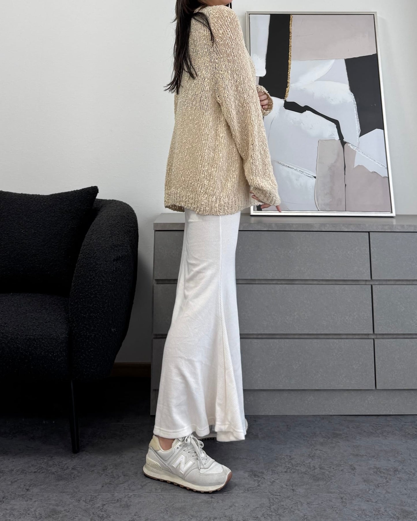 ざっくり編みスプリングルーズニット