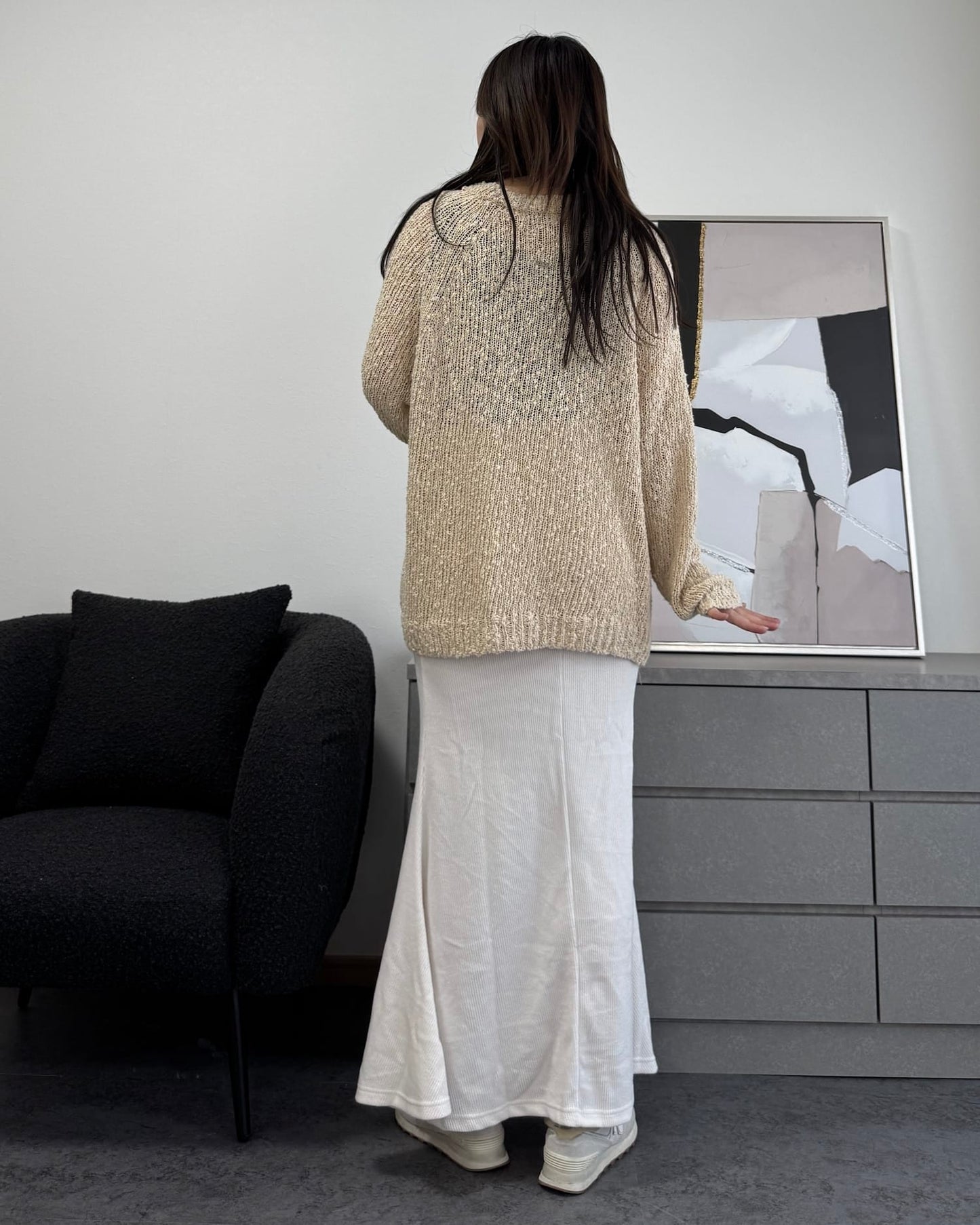 ざっくり編みスプリングルーズニット