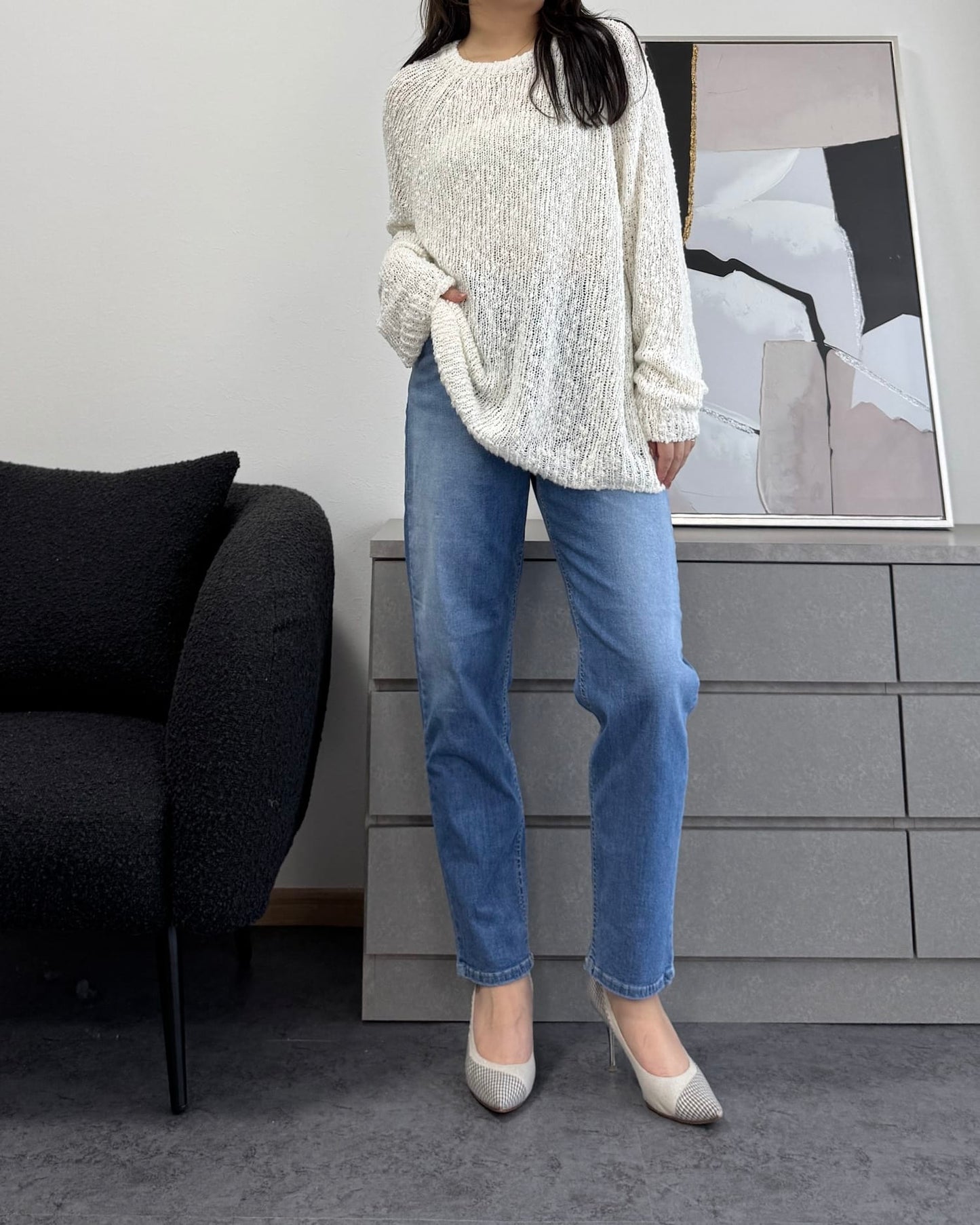 ざっくり編みスプリングルーズニット