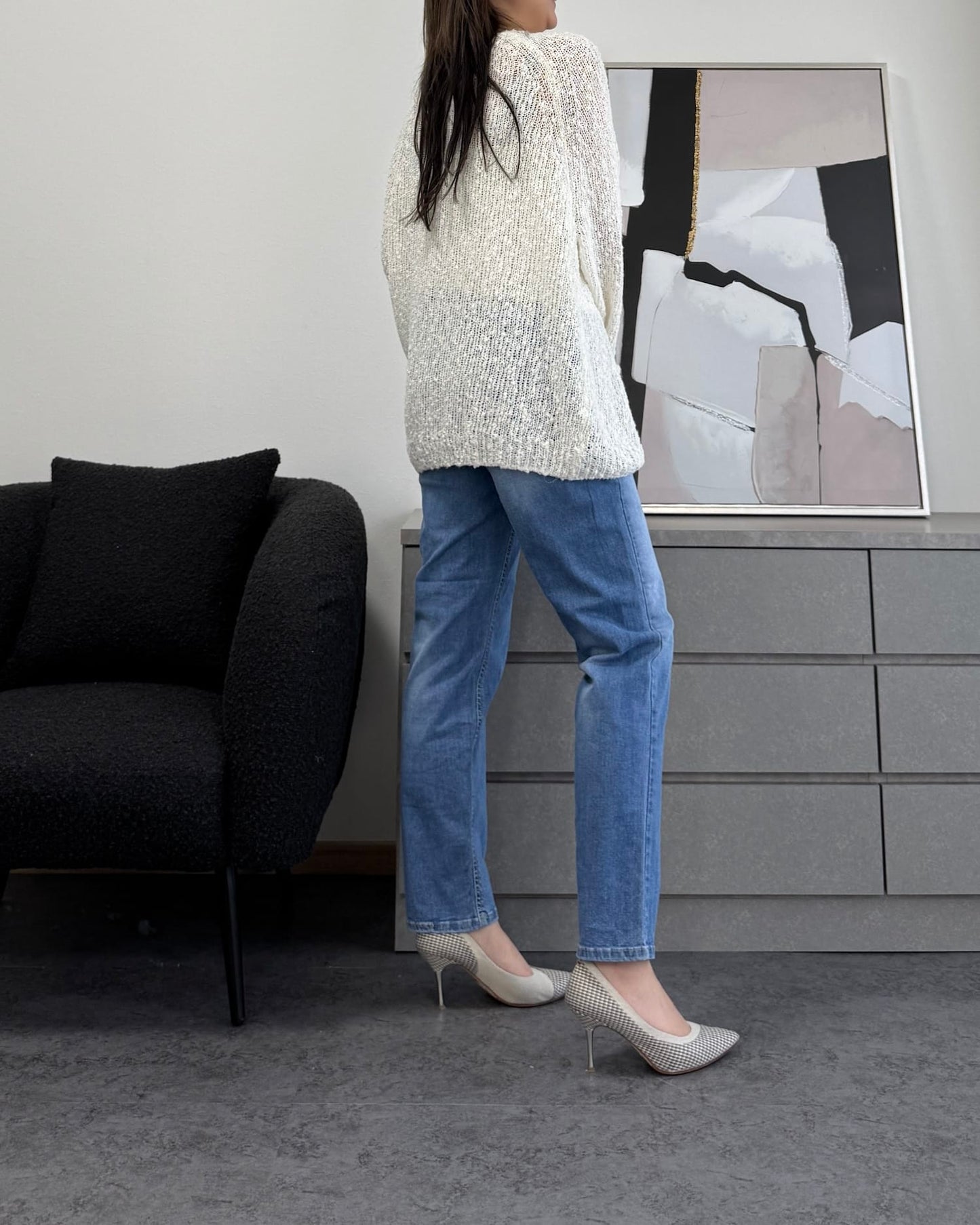 ざっくり編みスプリングルーズニット