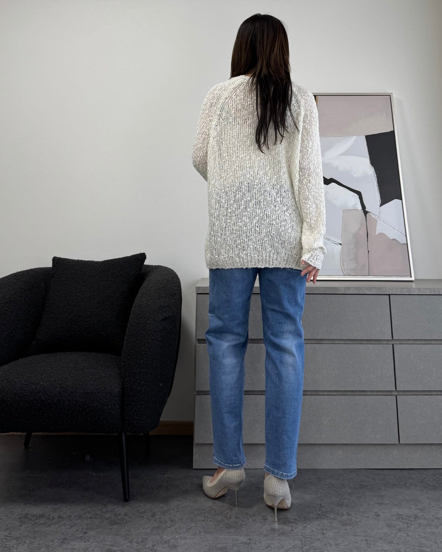 ざっくり編みスプリングルーズニット