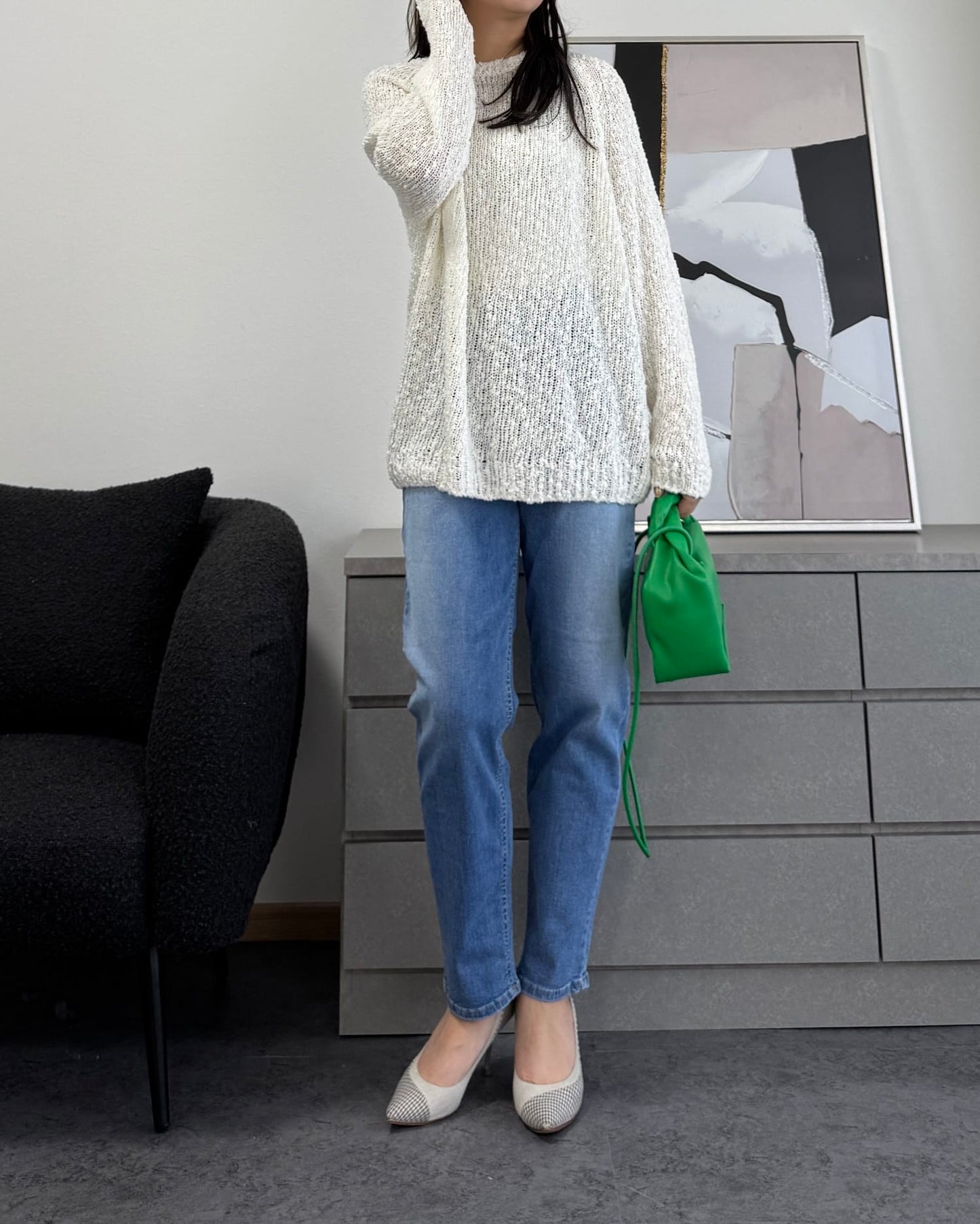 ざっくり編みスプリングルーズニット