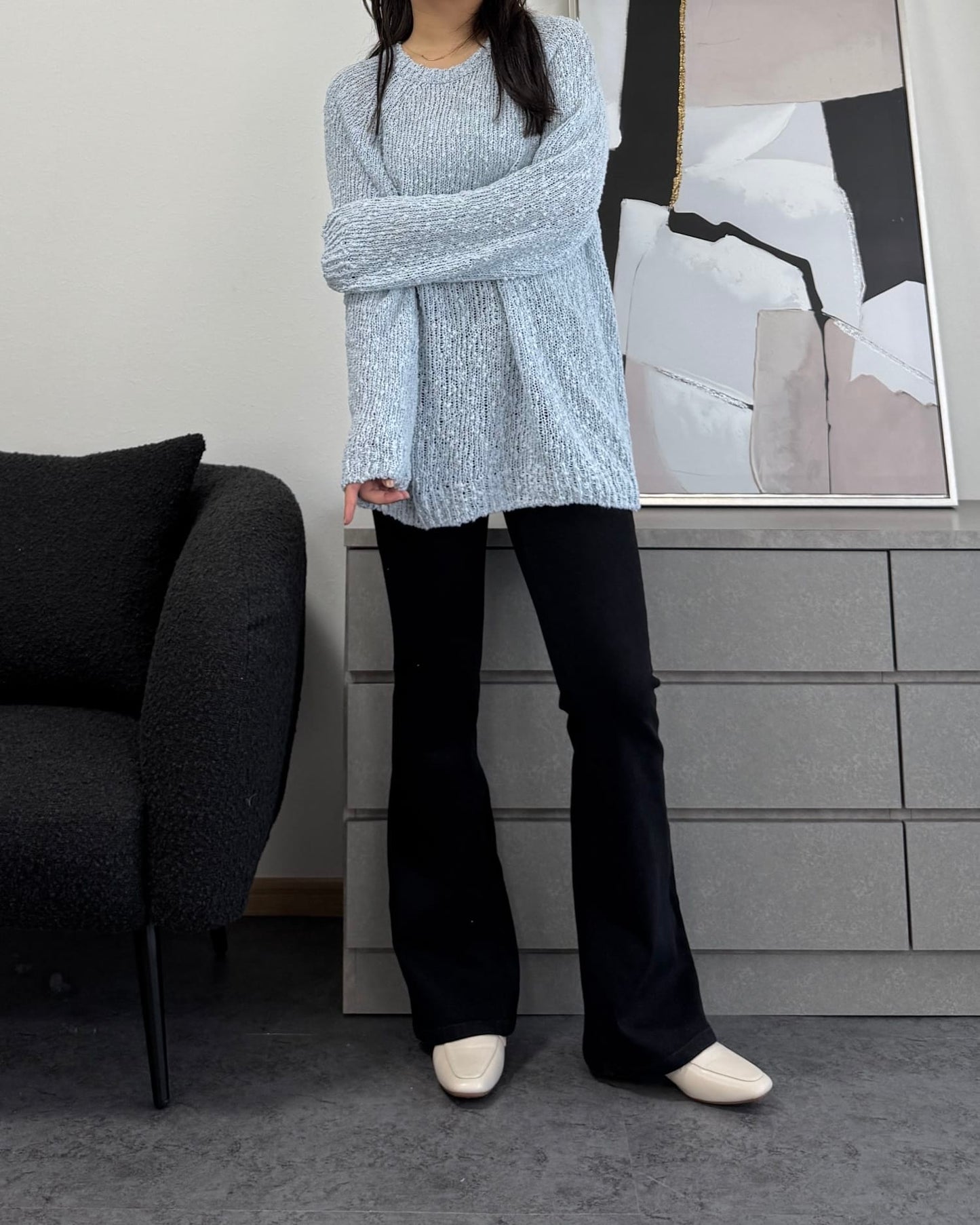 ざっくり編みスプリングルーズニット