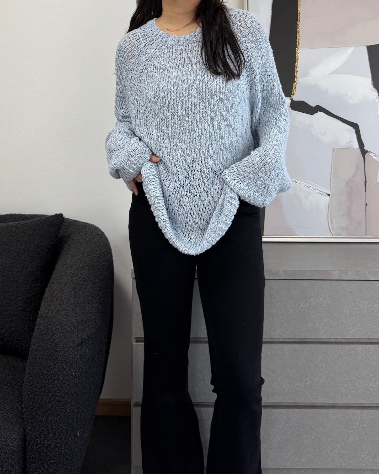 ざっくり編みスプリングルーズニット