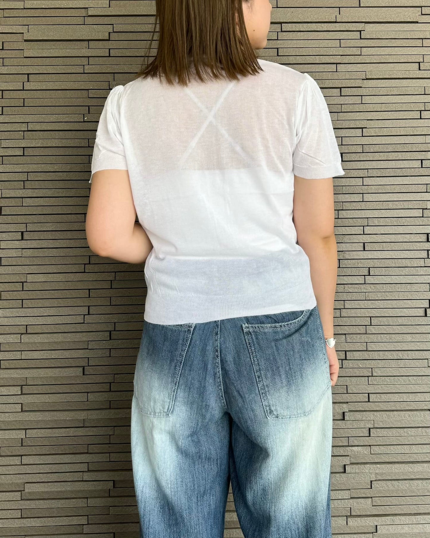 半袖シアーコンパクトカーディガン