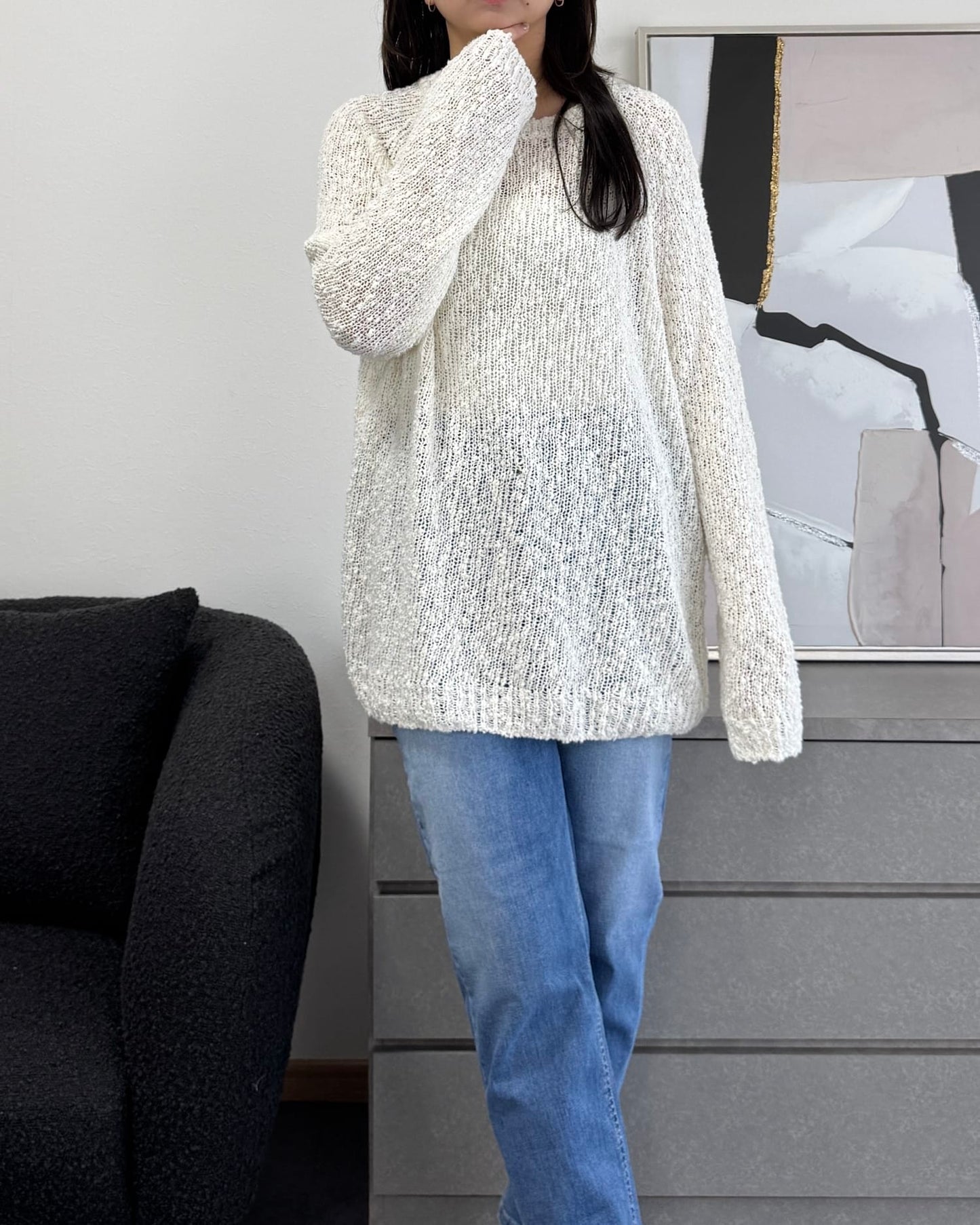 ざっくり編みスプリングルーズニット