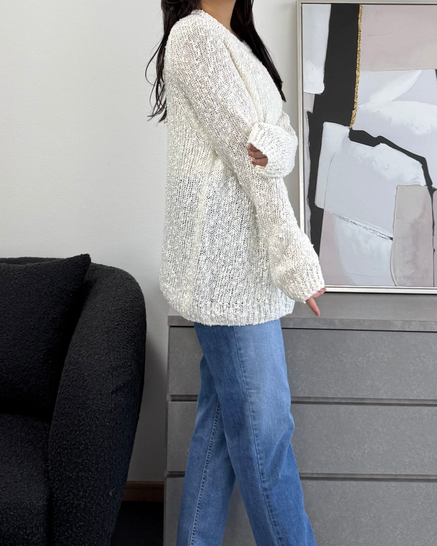 ざっくり編みスプリングルーズニット