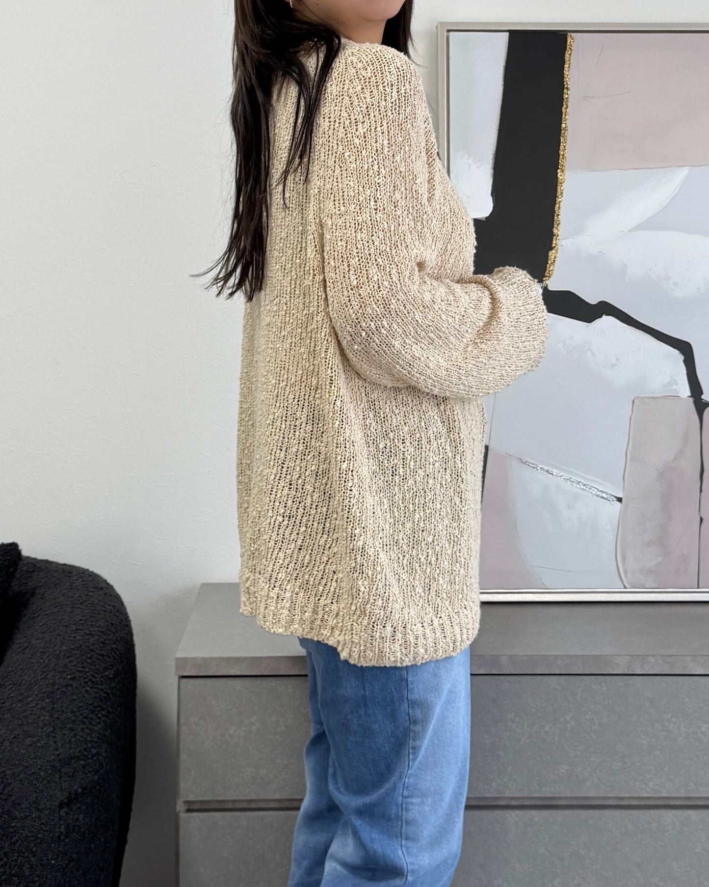 ざっくり編みスプリングルーズニット