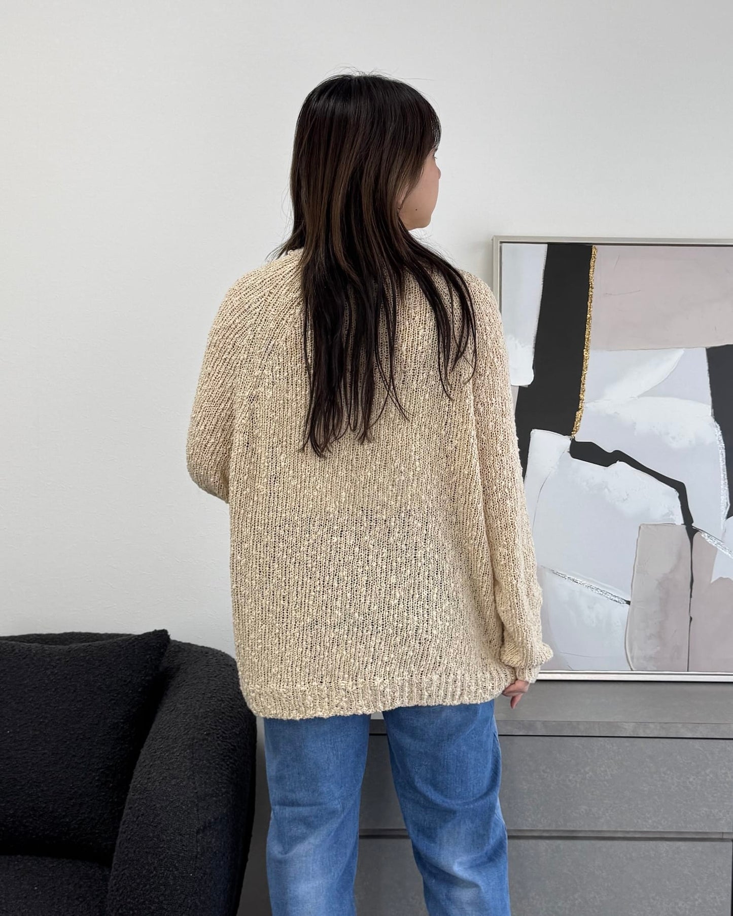 ざっくり編みスプリングルーズニット