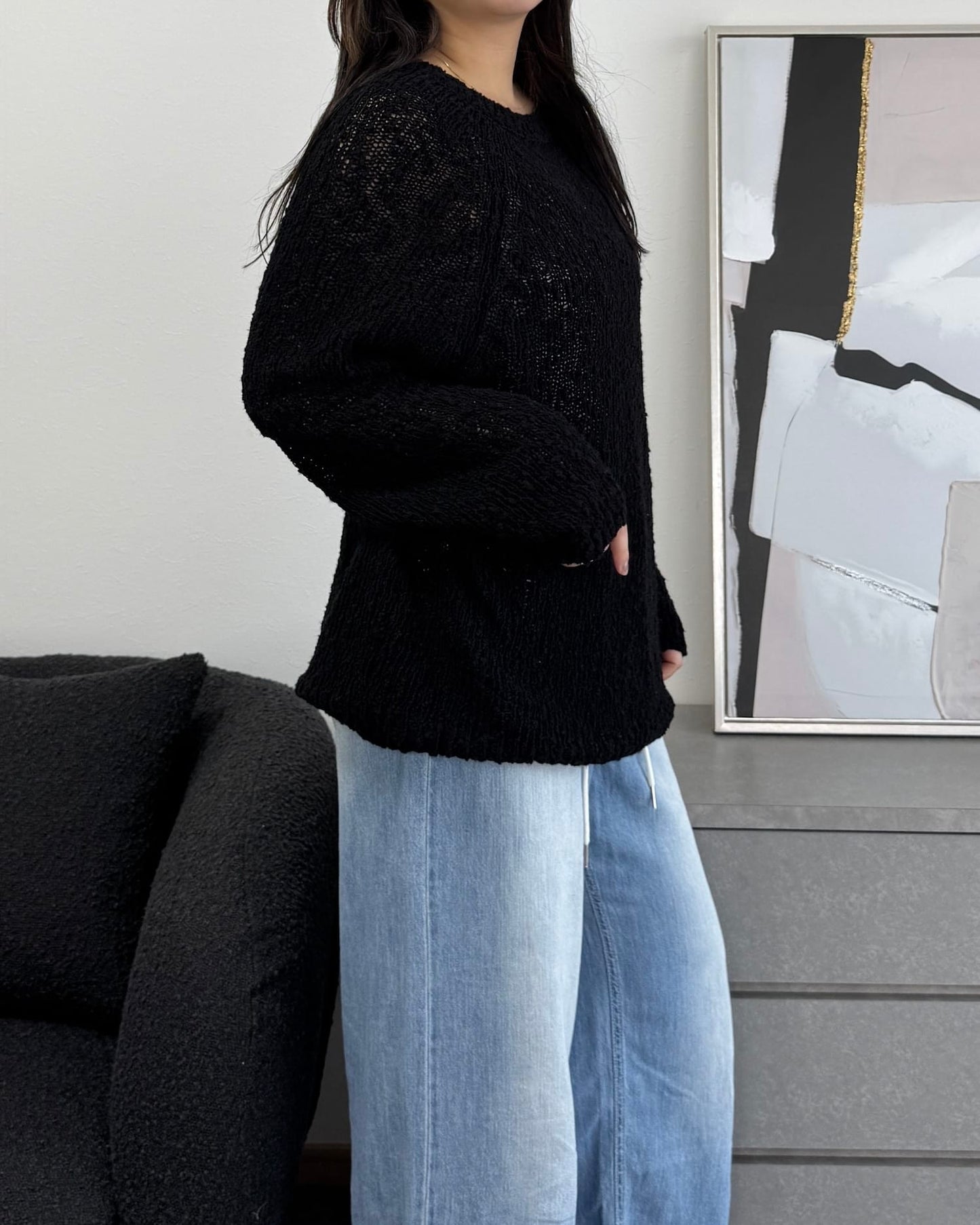 ざっくり編みスプリングルーズニット