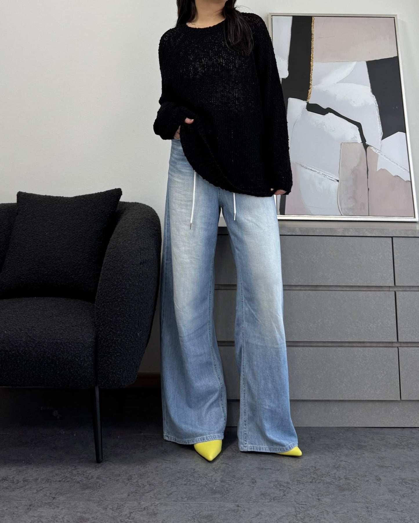 ざっくり編みスプリングルーズニット