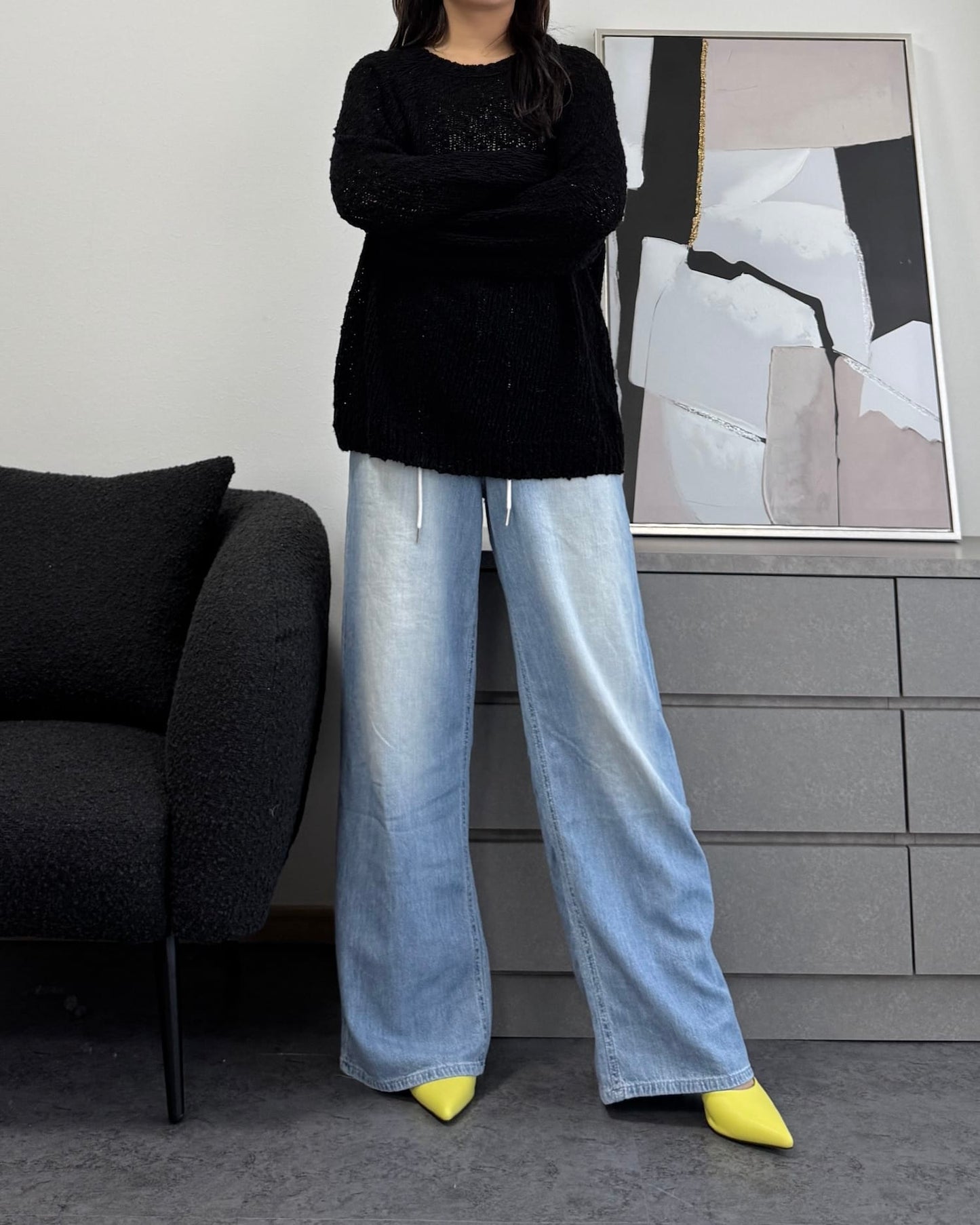 ざっくり編みスプリングルーズニット