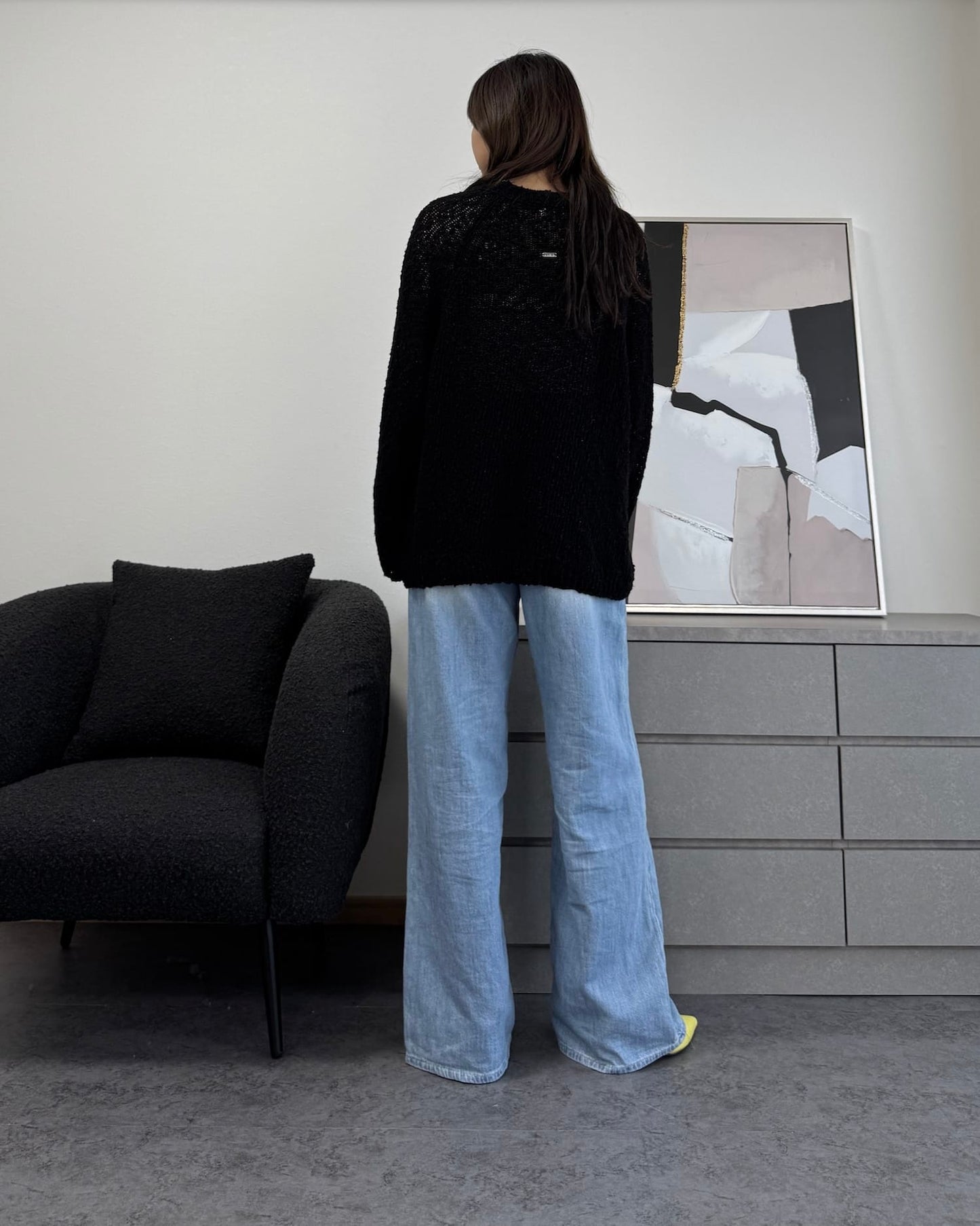 ざっくり編みスプリングルーズニット