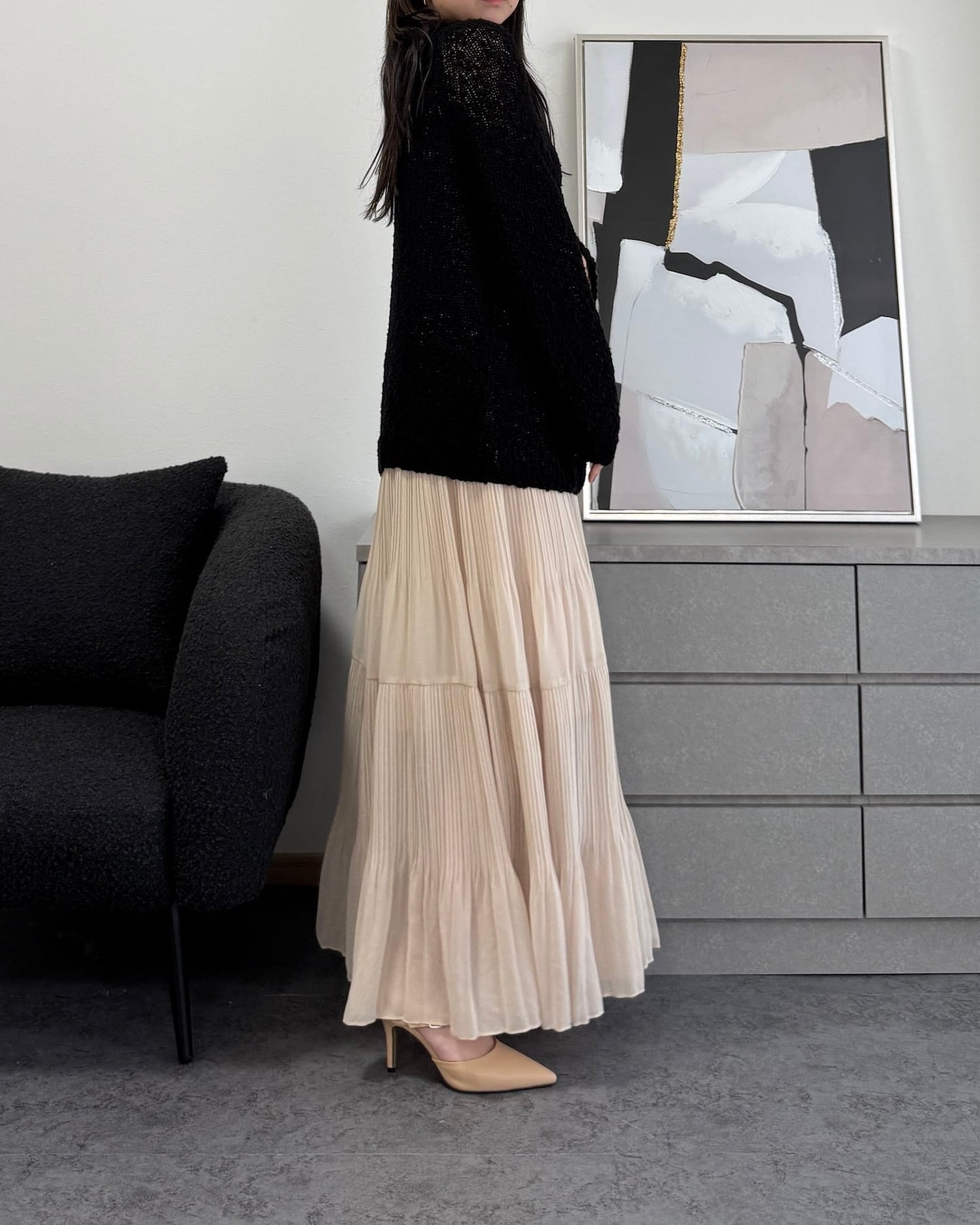 ざっくり編みスプリングルーズニット