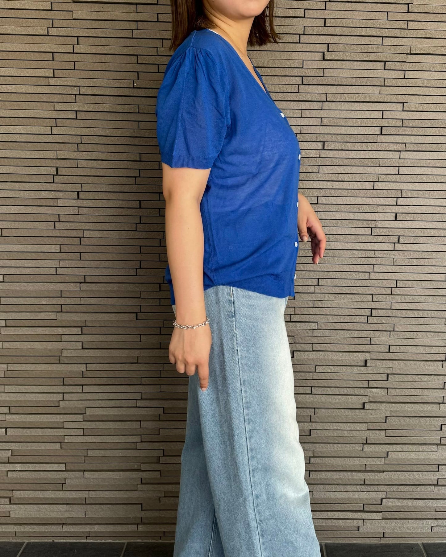 半袖シアーコンパクトカーディガン