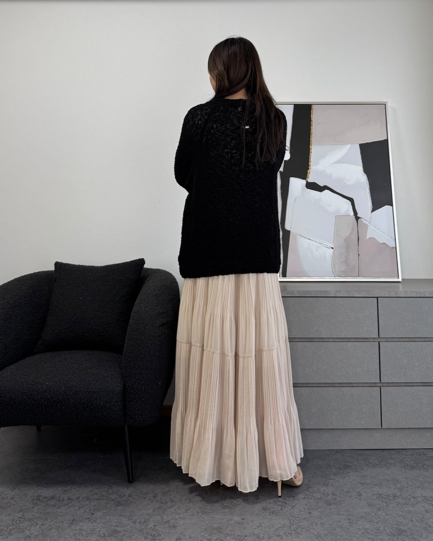 ざっくり編みスプリングルーズニット