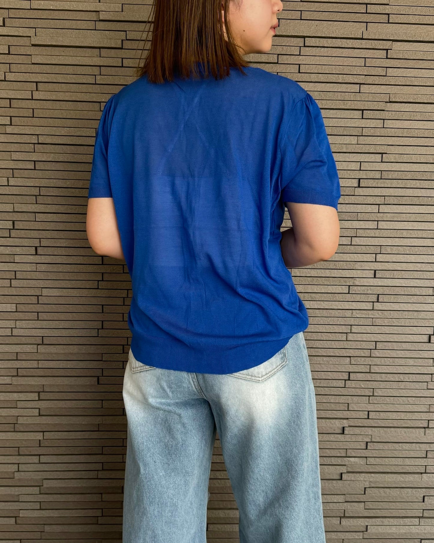 半袖シアーコンパクトカーディガン