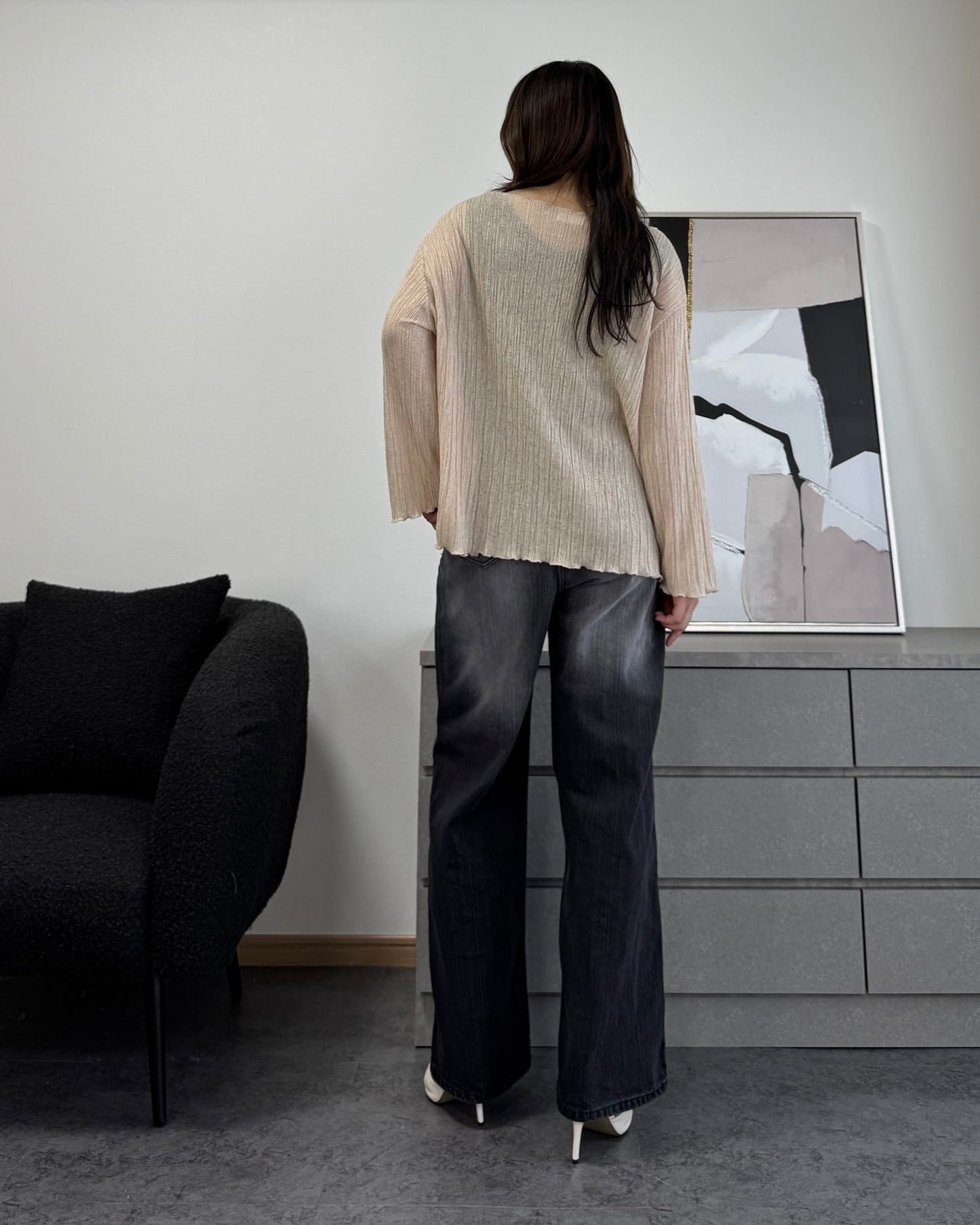 シフォンオーバーシアートップス