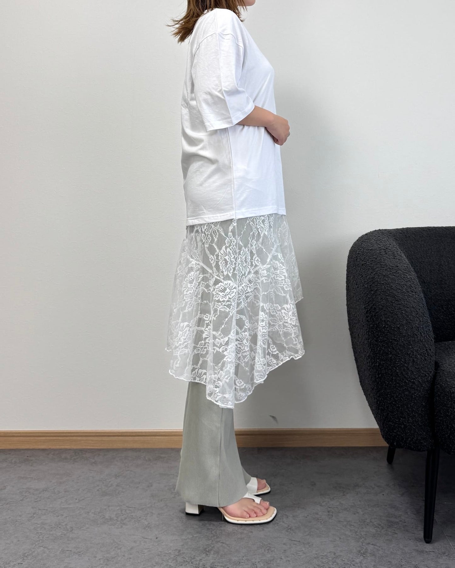 【6/11までのセール価格】レースドッキングロングTシャツ