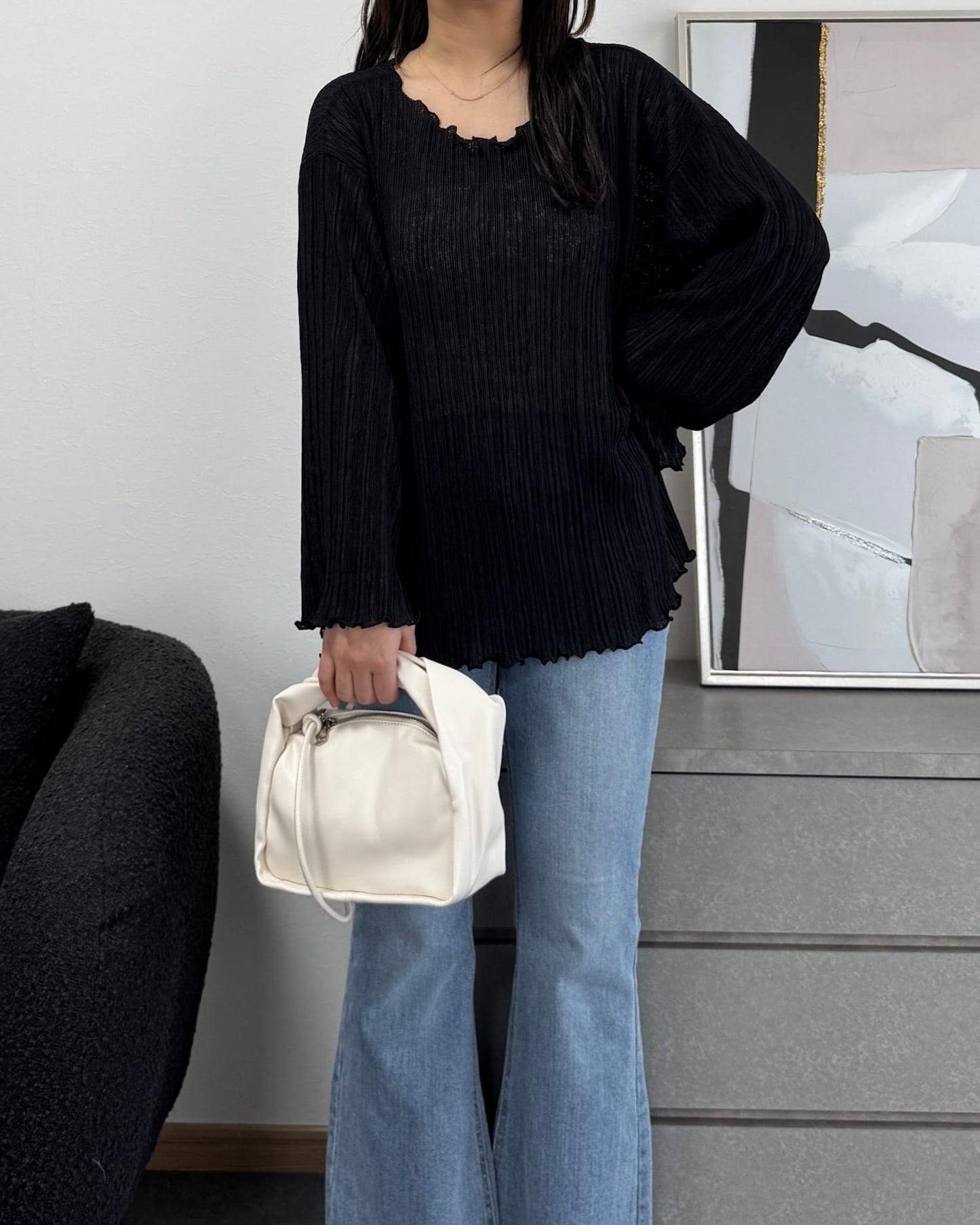 シフォンオーバーシアートップス