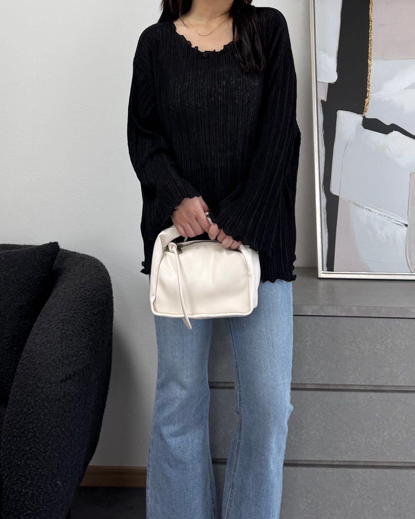 シフォンオーバーシアートップス