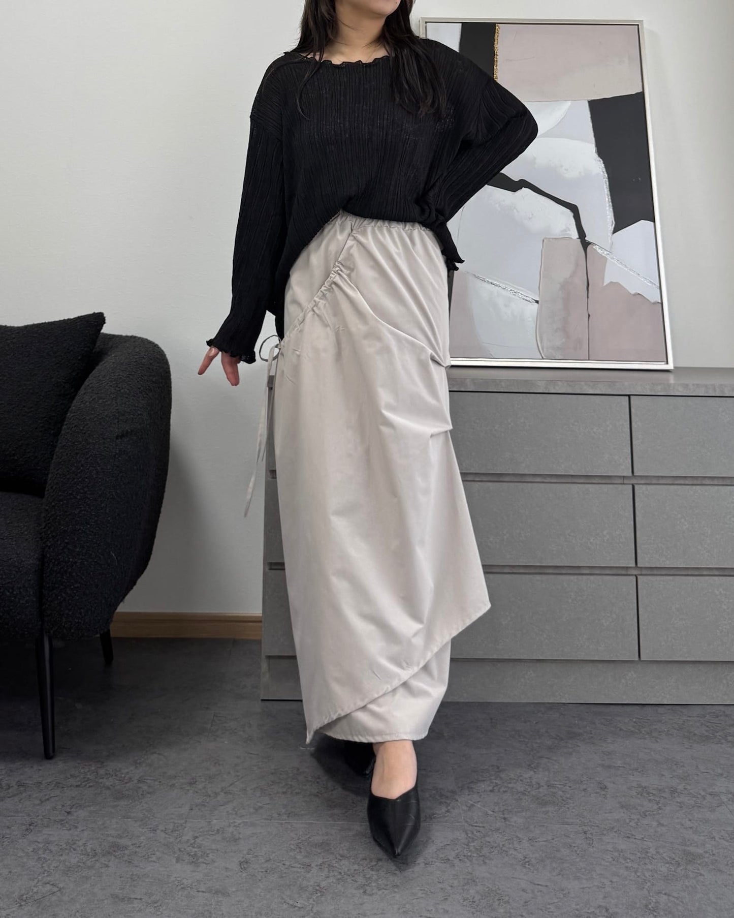 シフォンオーバーシアートップス