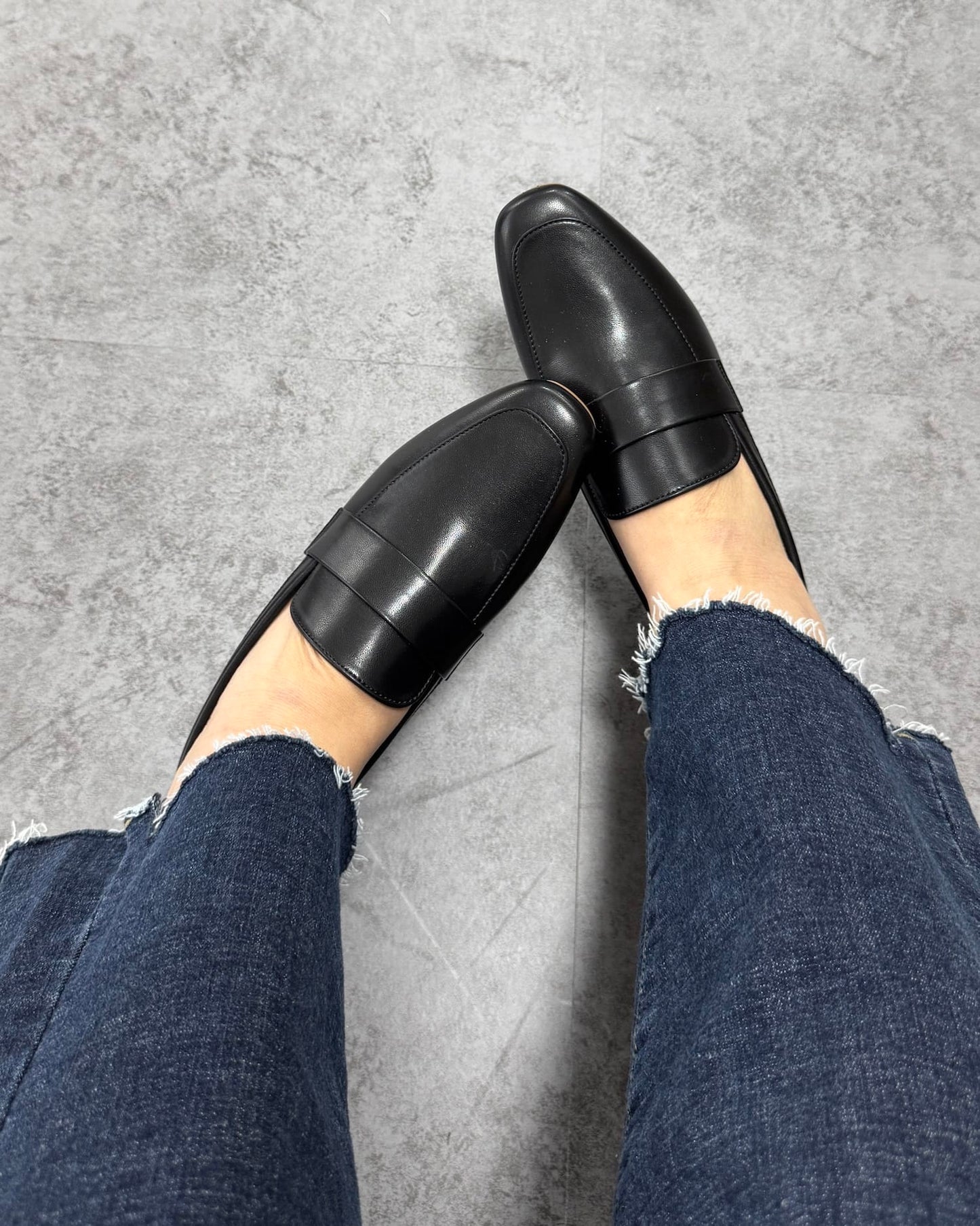 ふわふわクッションスクエアローファー