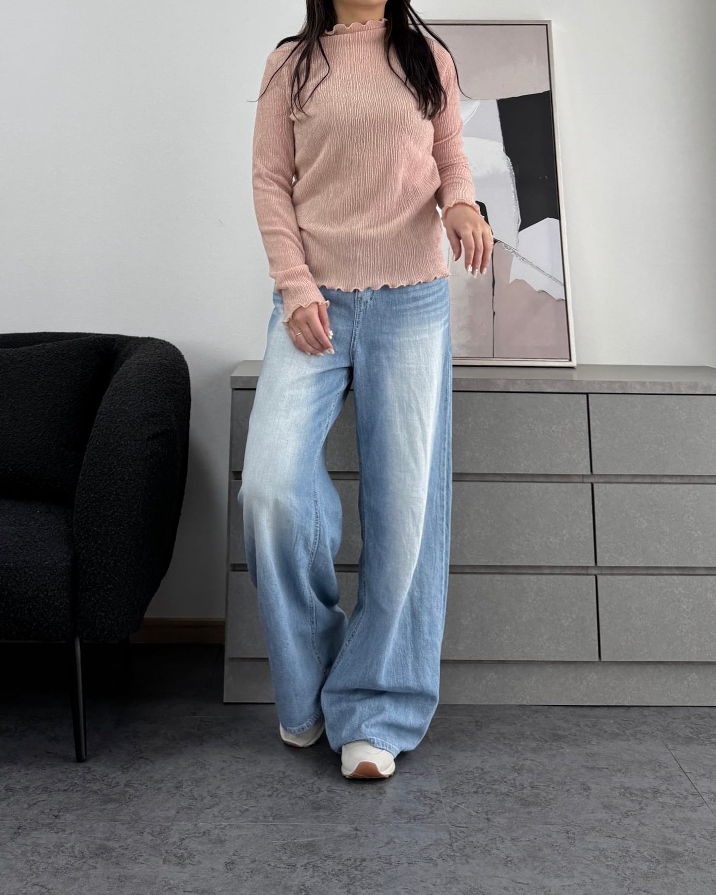 シャーリングカラープルオーバー