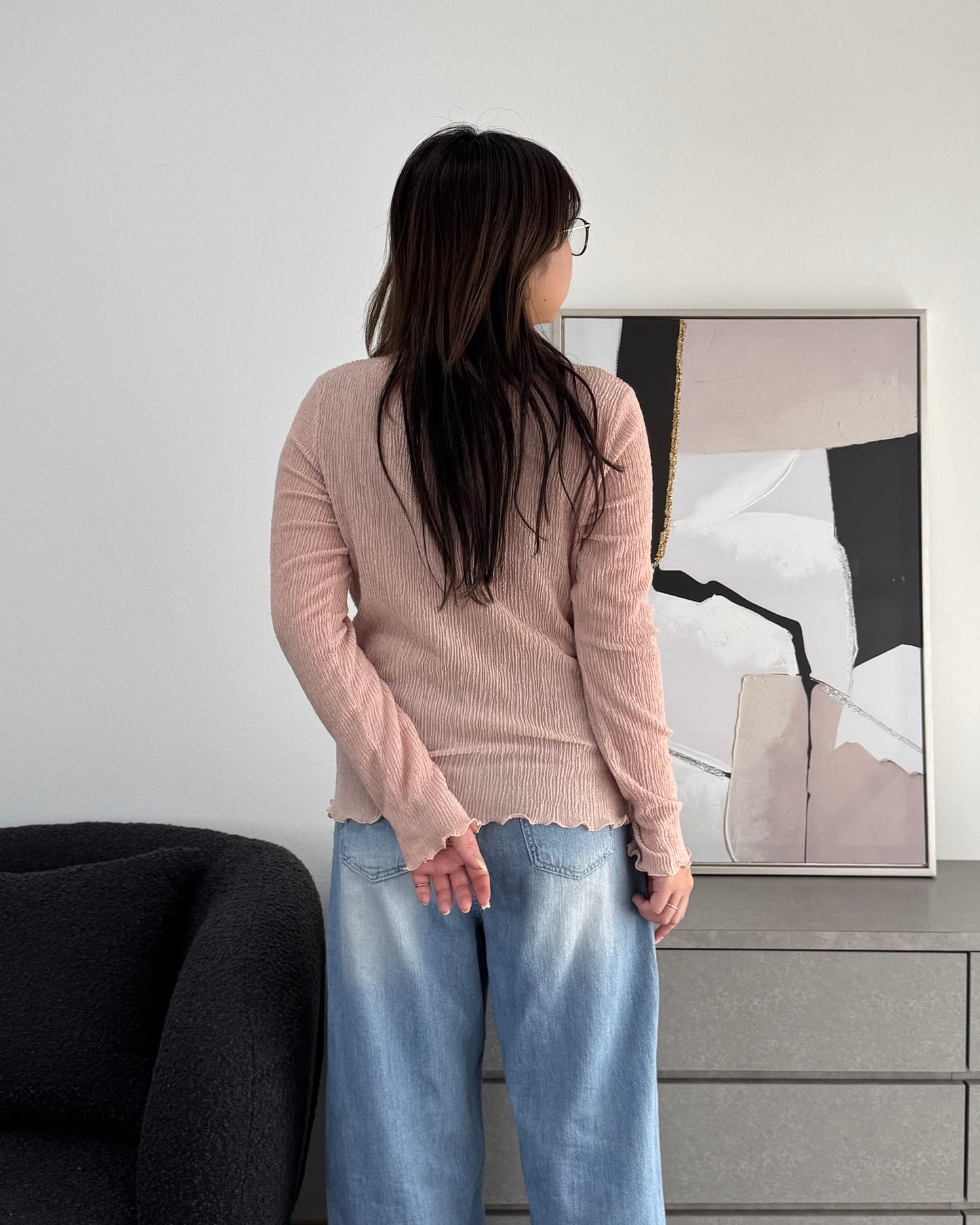 シャーリングカラープルオーバー