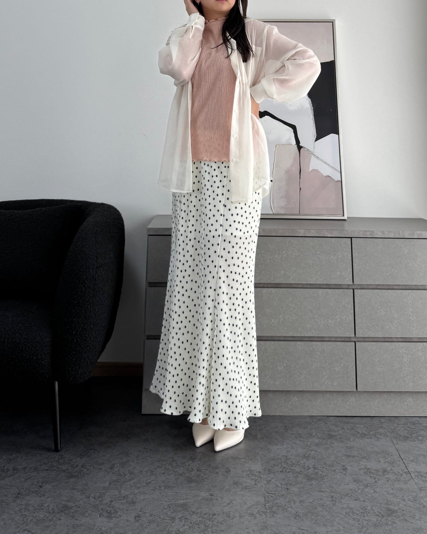 シャーリングカラープルオーバー