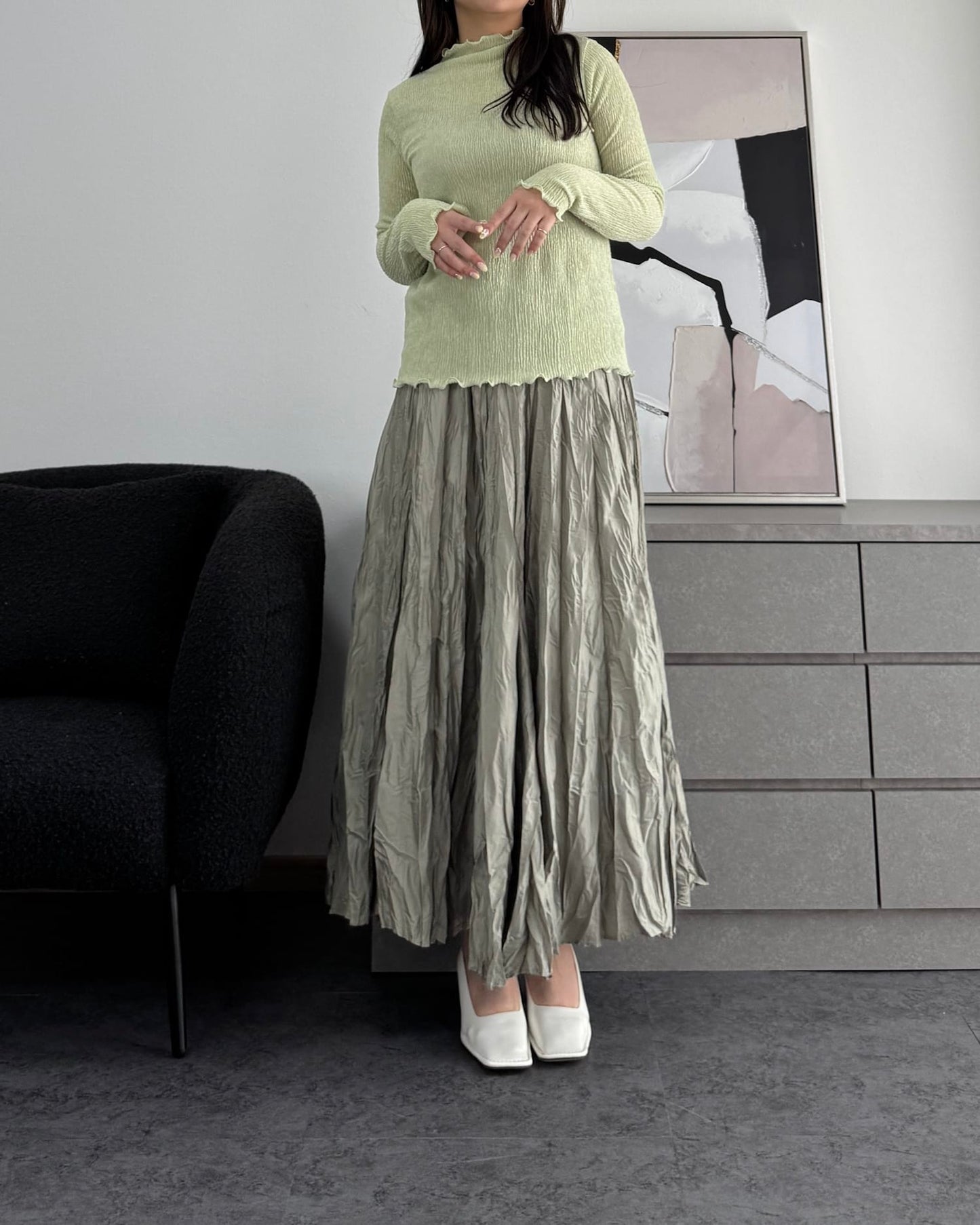 シャーリングカラープルオーバー