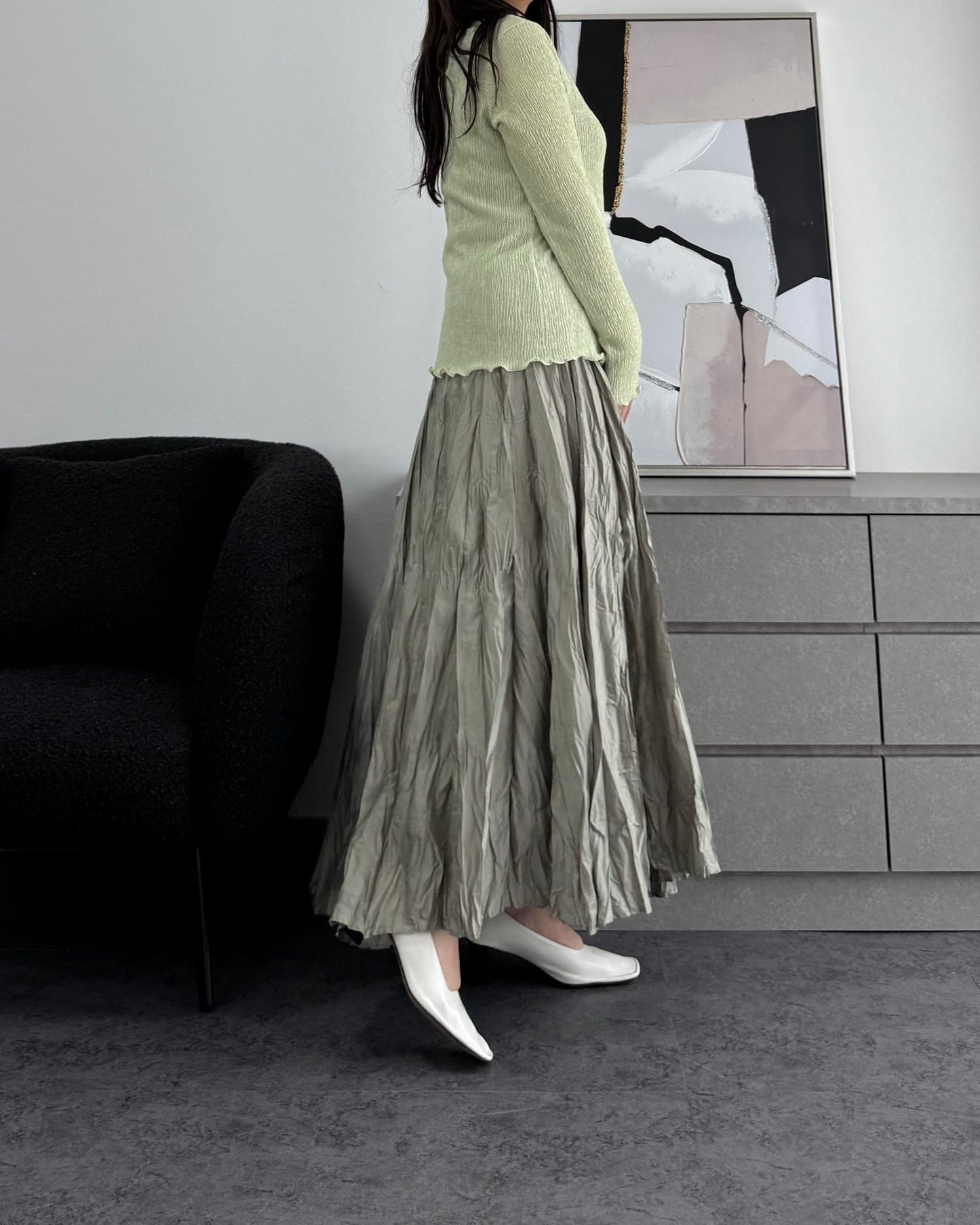 シャーリングカラープルオーバー