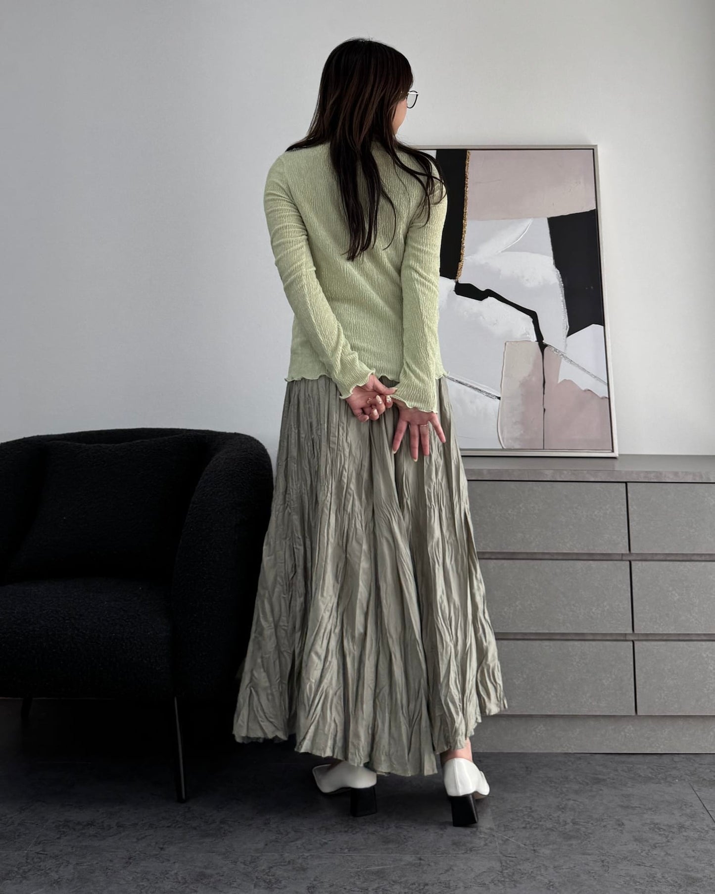 シャーリングカラープルオーバー