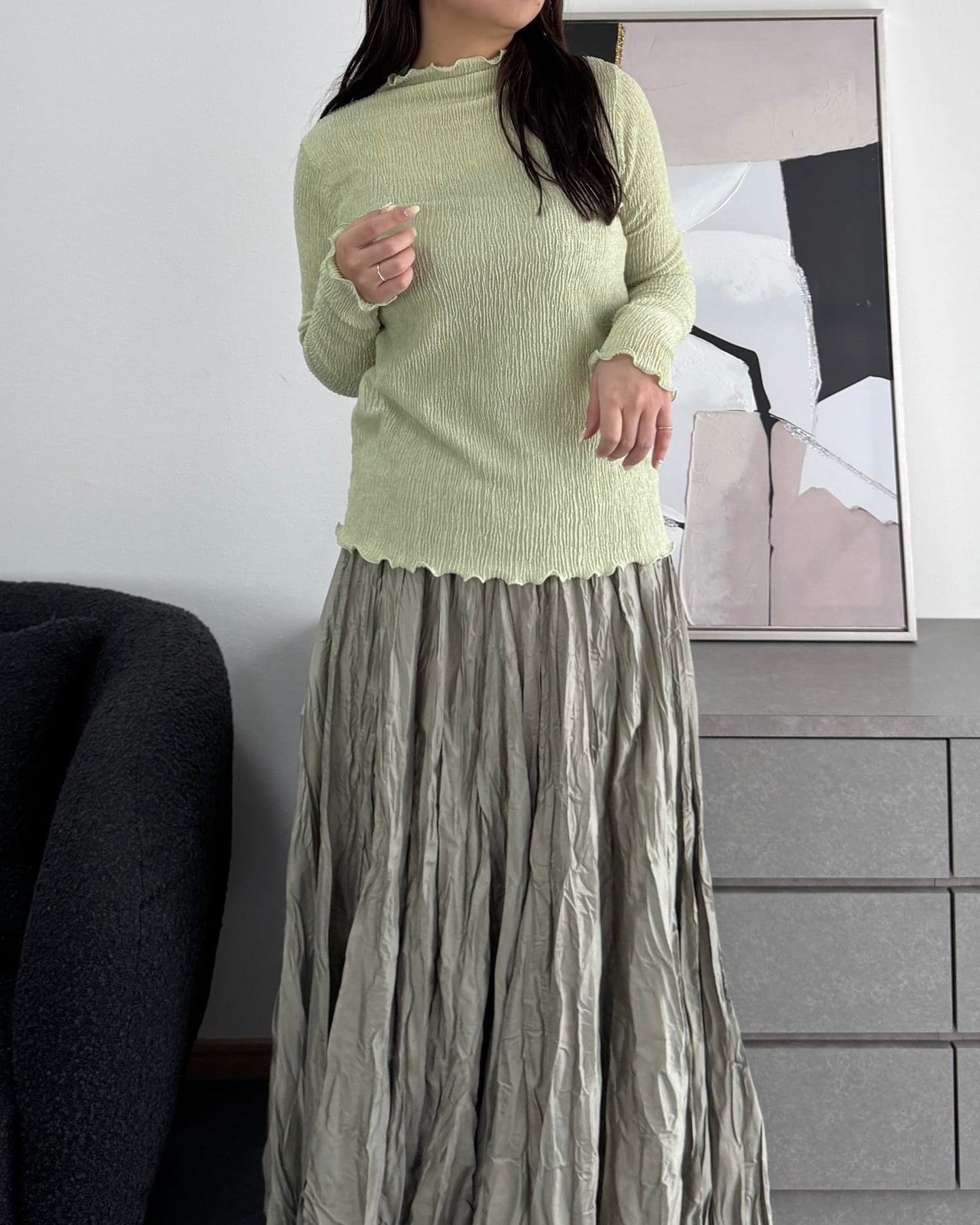 シャーリングカラープルオーバー