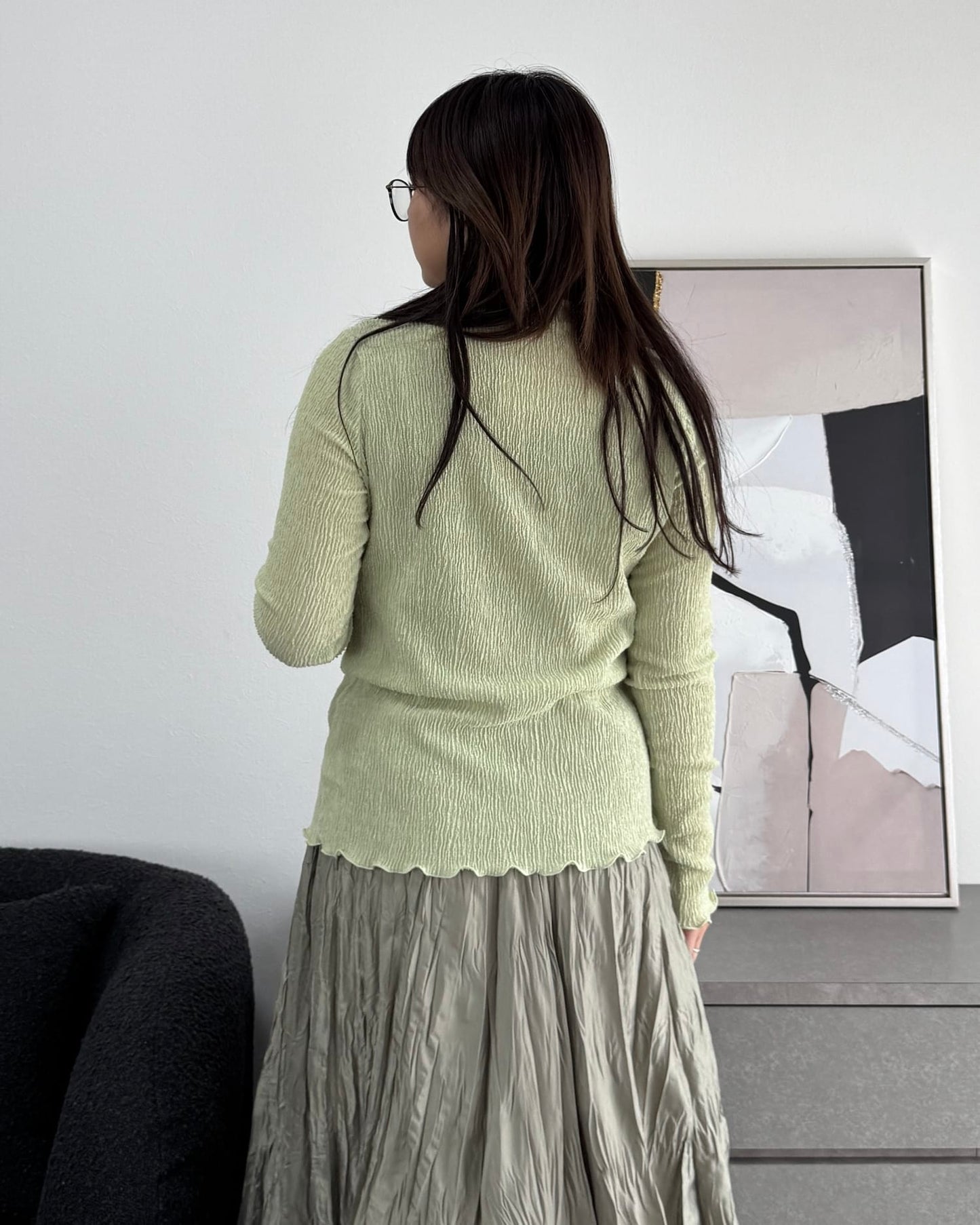 シャーリングカラープルオーバー