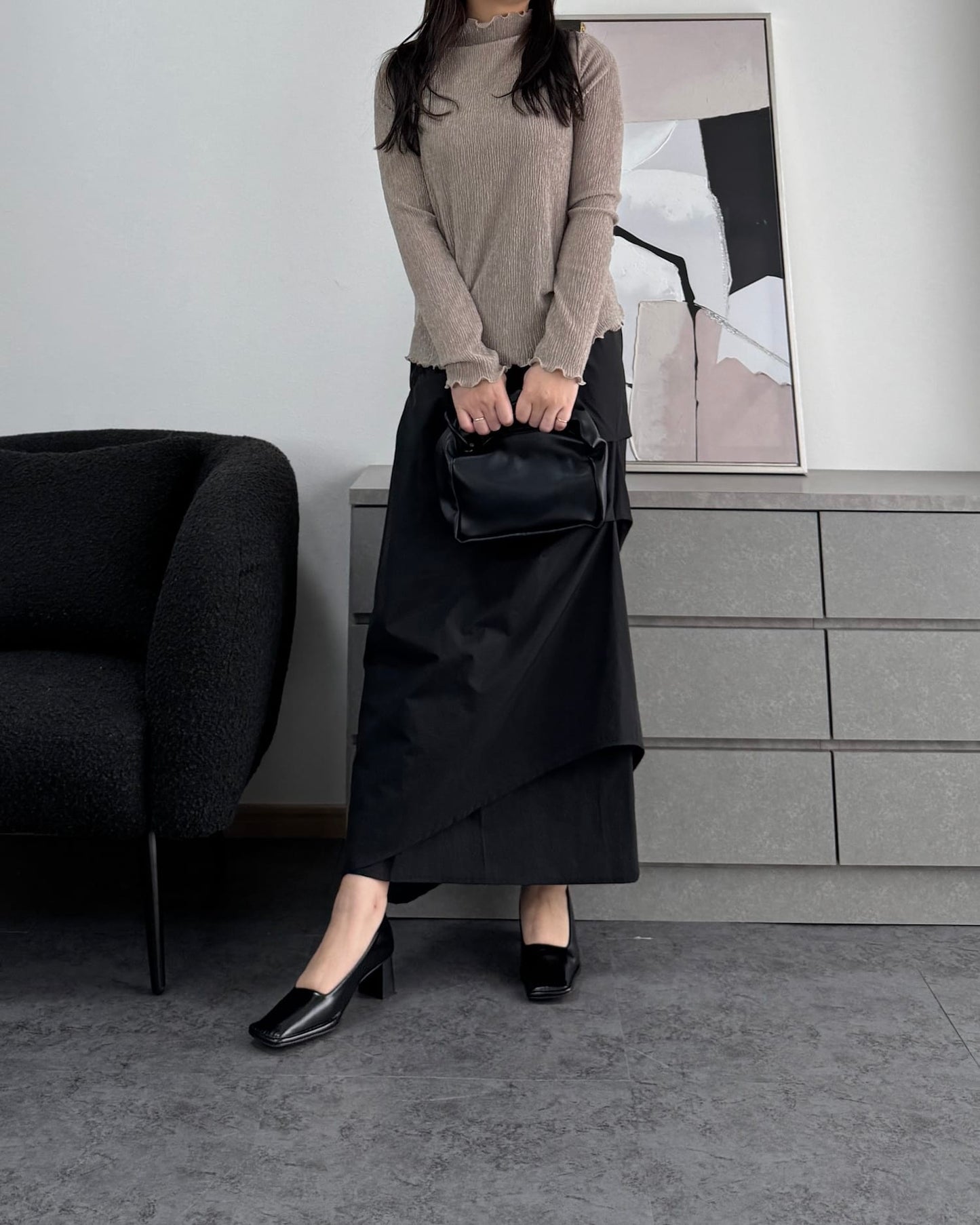 シャーリングカラープルオーバー