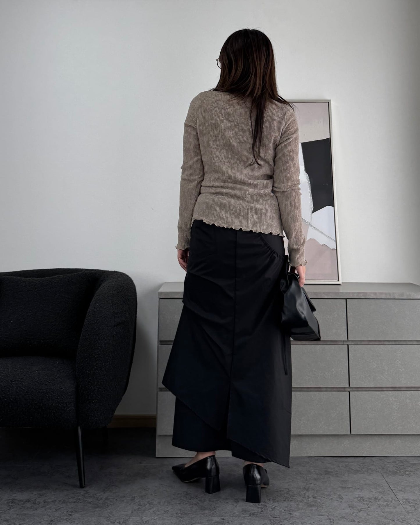 シャーリングカラープルオーバー