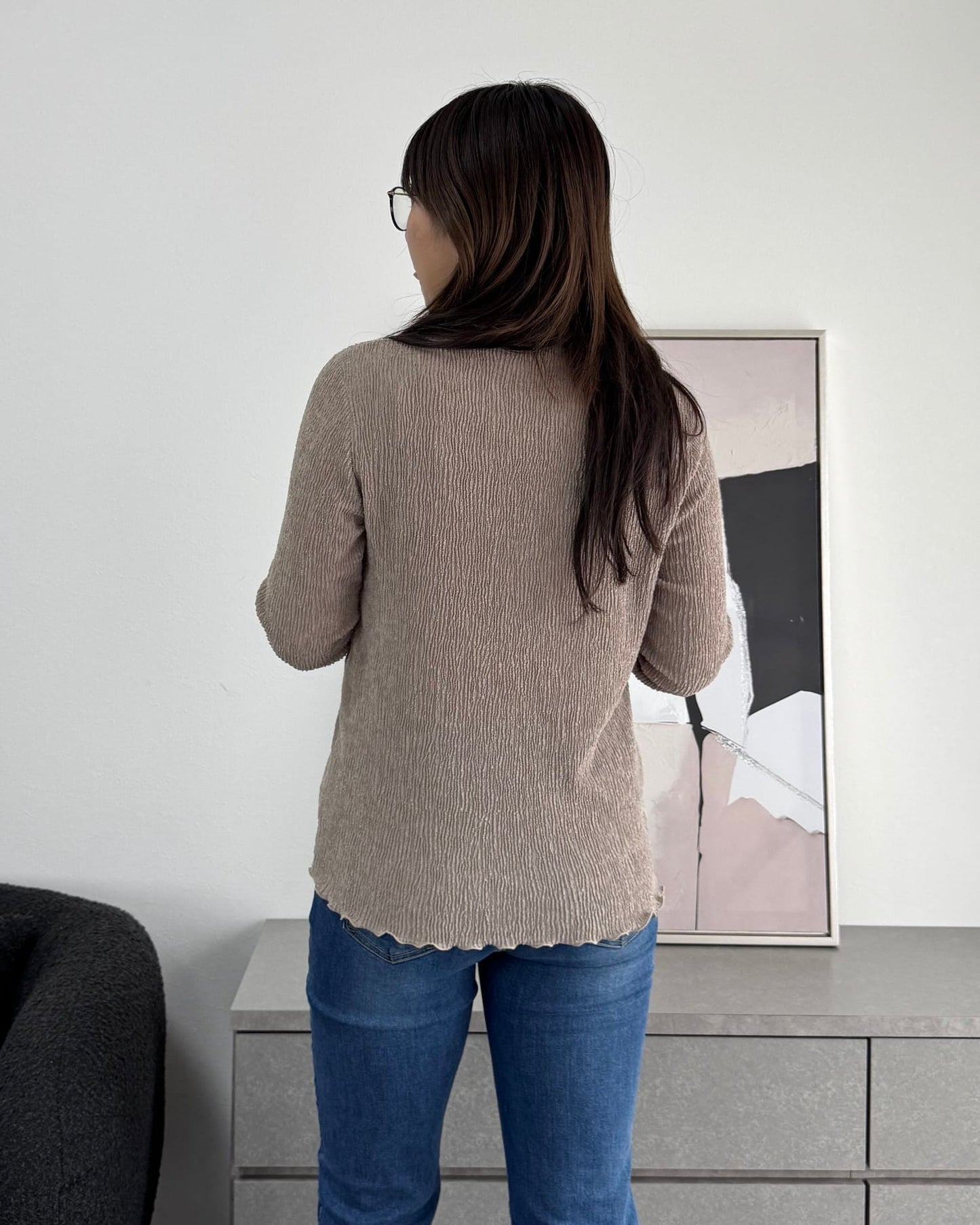 シャーリングカラープルオーバー