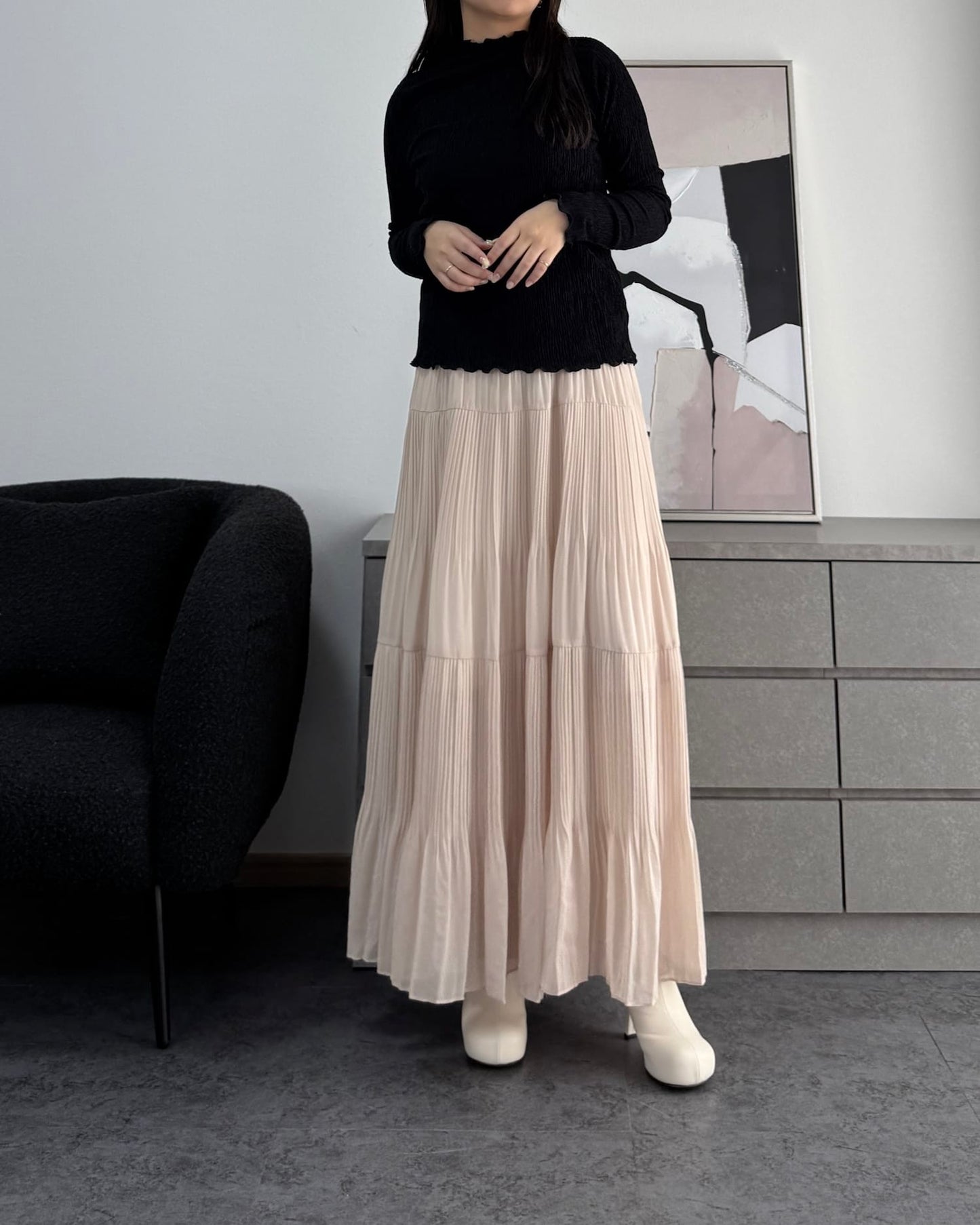 シャーリングカラープルオーバー