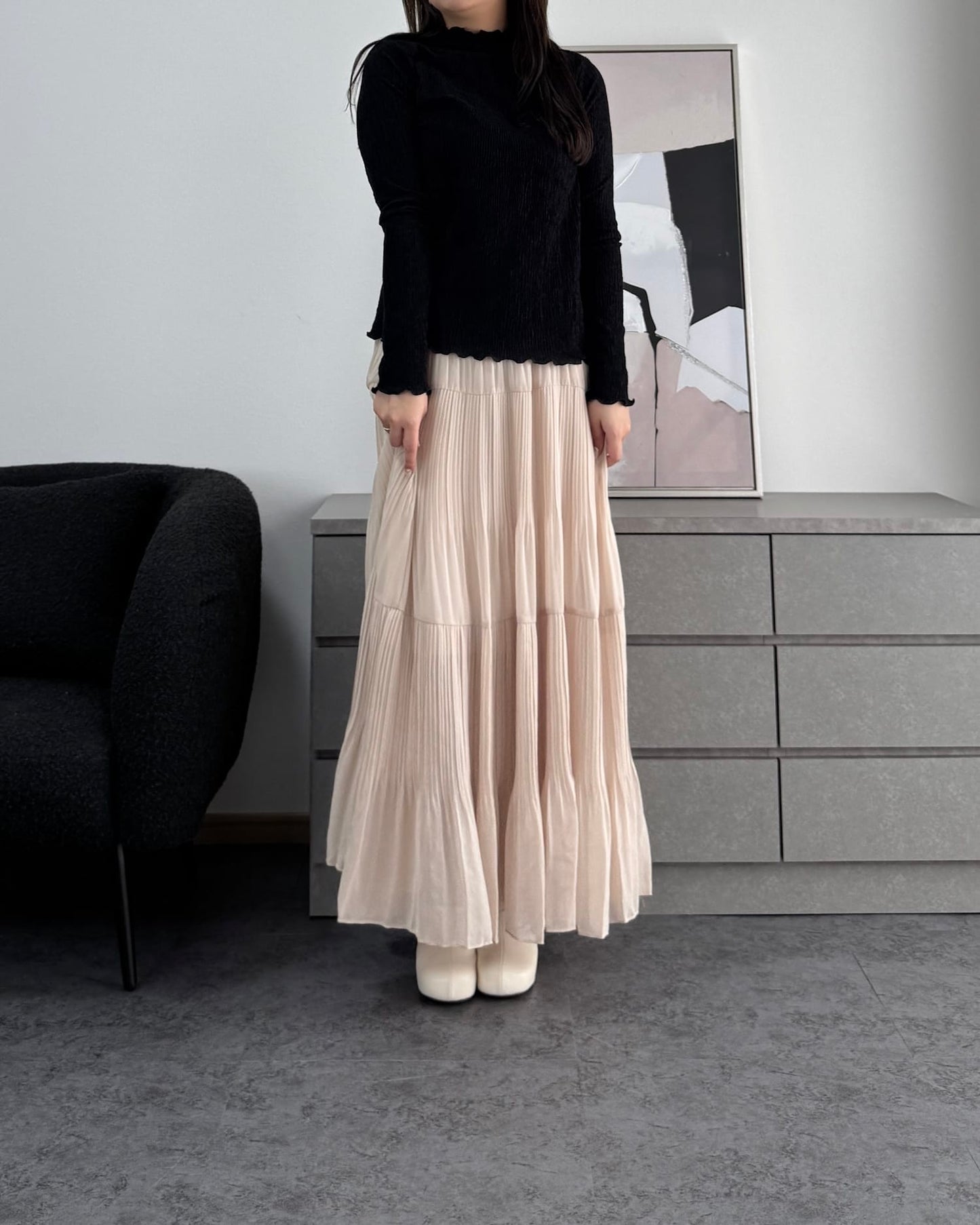 シャーリングカラープルオーバー