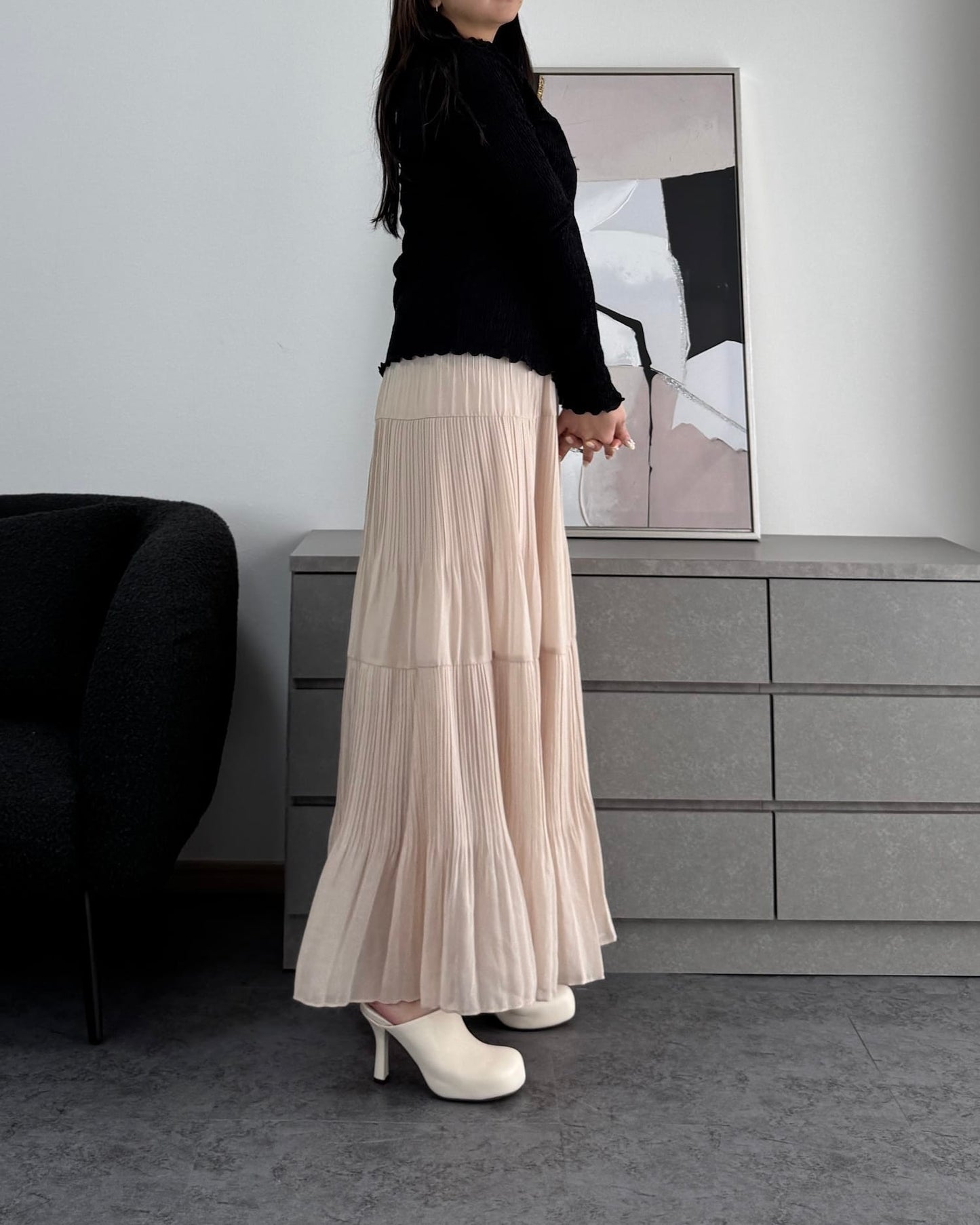 シャーリングカラープルオーバー