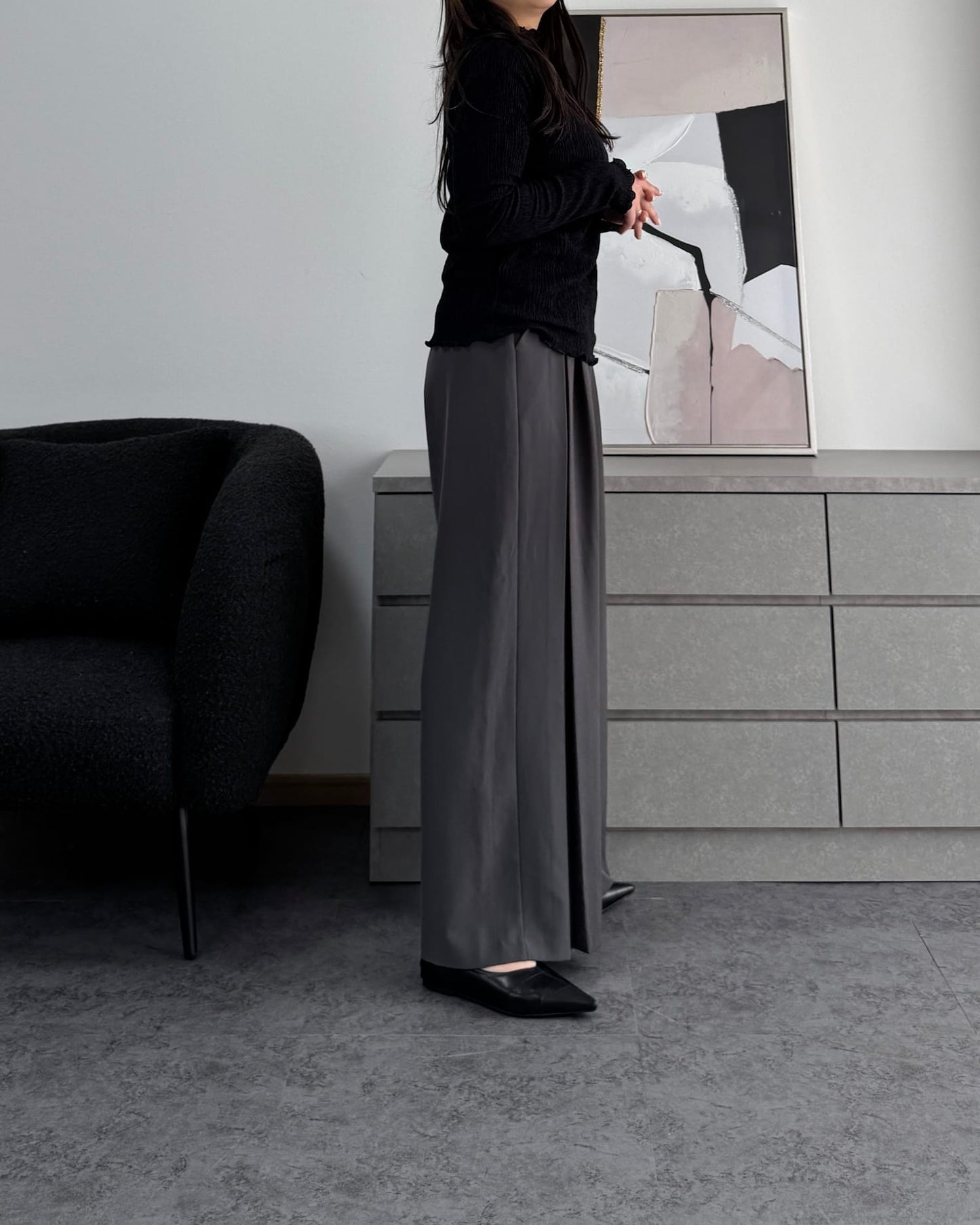 シャーリングカラープルオーバー