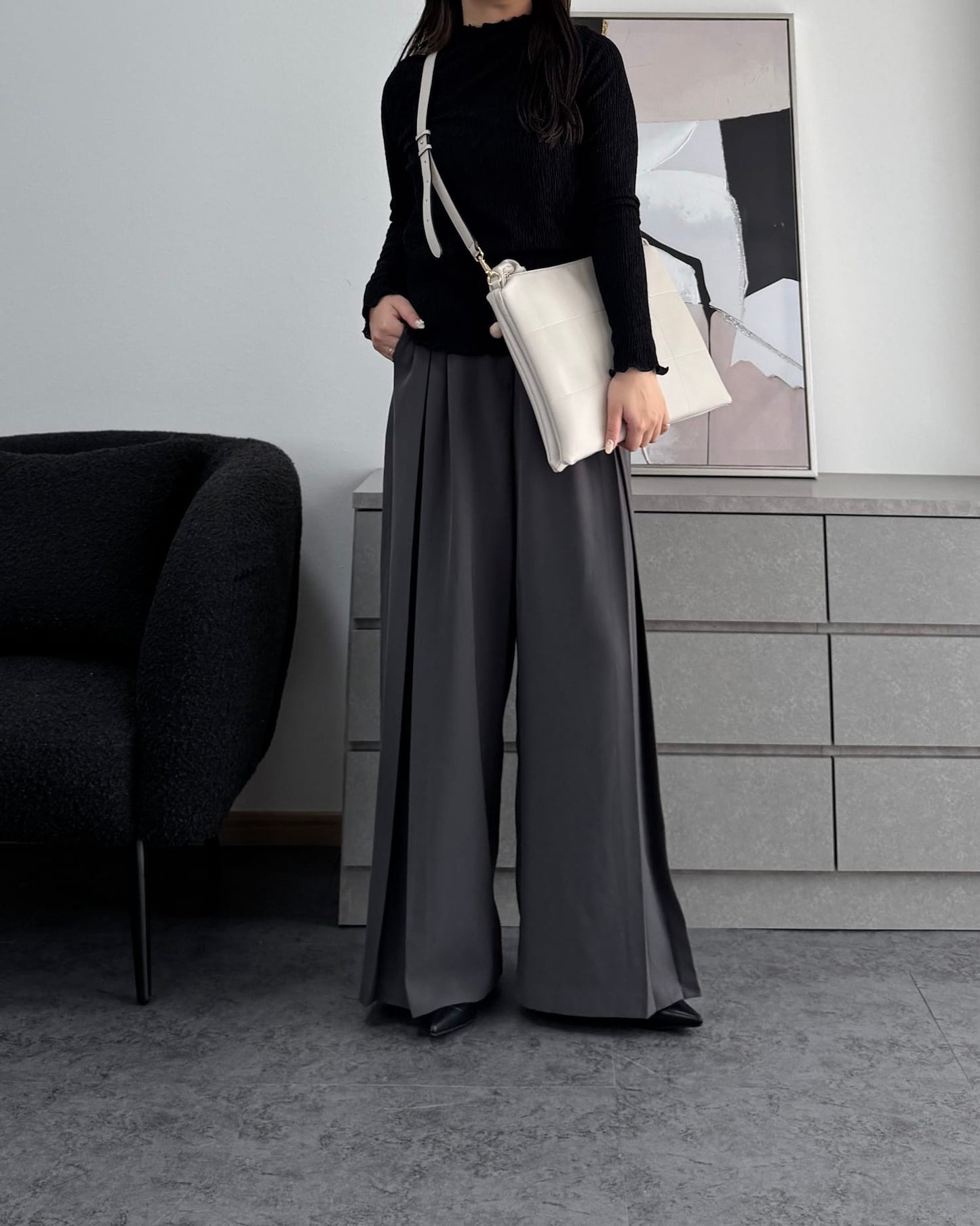 シャーリングショルダービッグクラッチバッグ