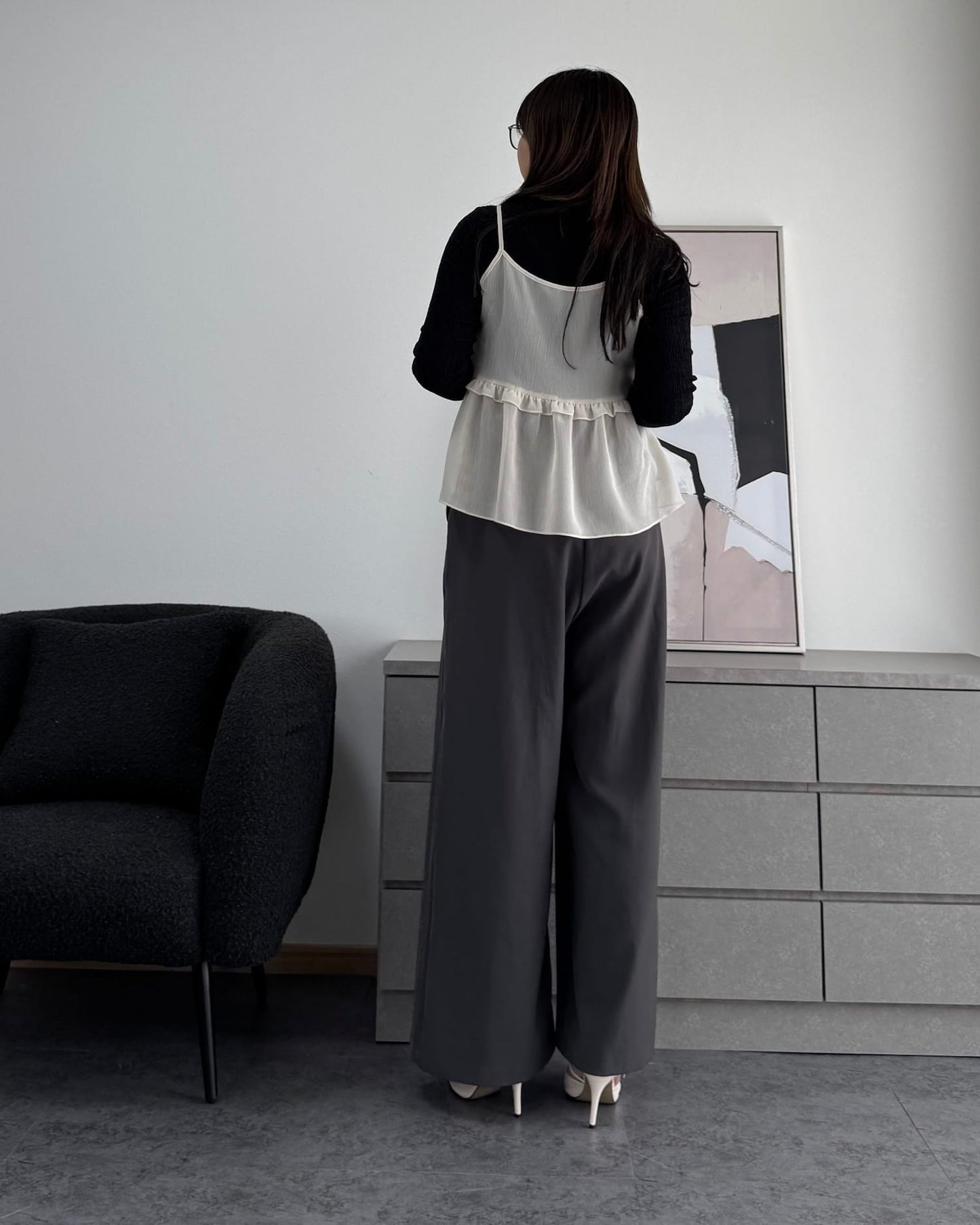 シャーリングカラープルオーバー