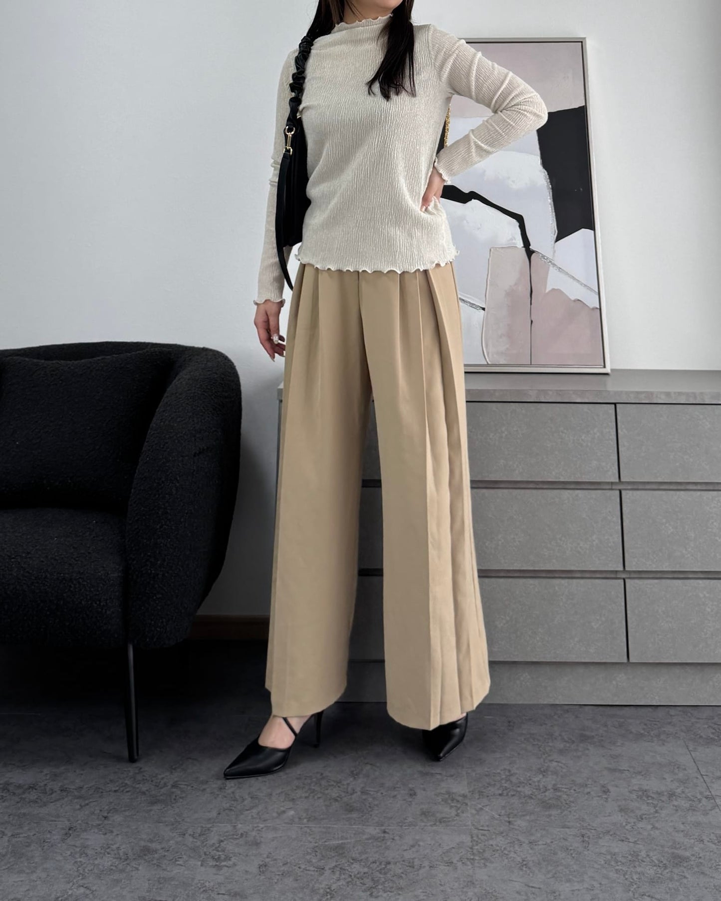 シャーリングショルダービッグクラッチバッグ